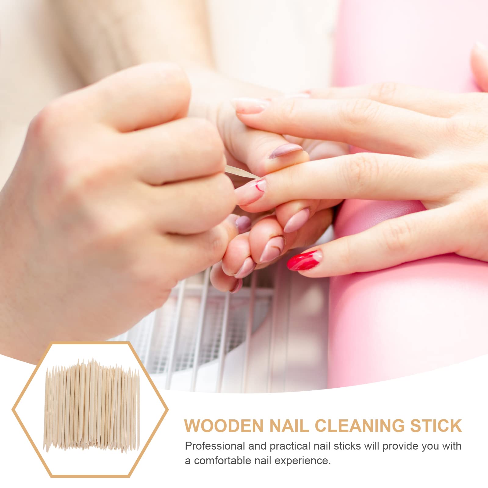 DOITOOL 300pcs Wooden Nail Sticks - Multi-Purpose Manicure Tools for Cuticle Cleaning, Nail Art & Precision Cleaning - Essential Nail Accessories for Home & Professional Salons