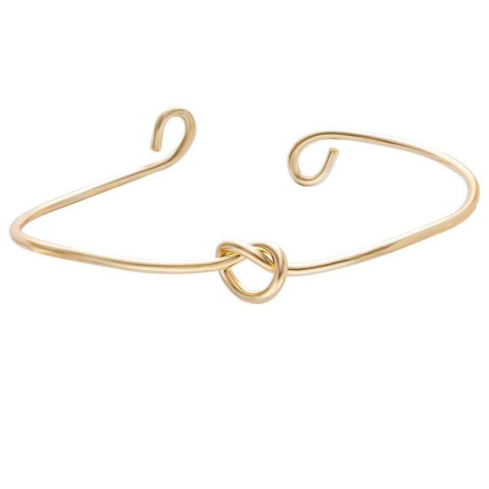 NOUMANDA Fashion Love Heart Knot Upper Arm Bracelet - Simple Metal Open Cuff Armband Bangle for Women - Perfect for Parties, Weddings, and Everyday Wear