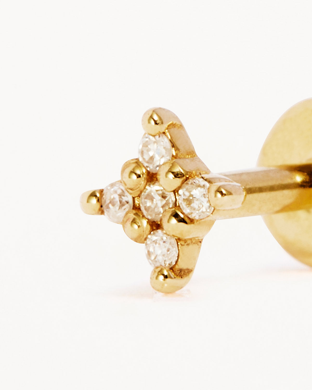 14K Solid Gold Diamond Sacred Cartilage Flatback Earrings - Dainty Cartilage Hoops for Women, Minimalist Helix Ear Jewelry for Everyday Wear & Special Occasions