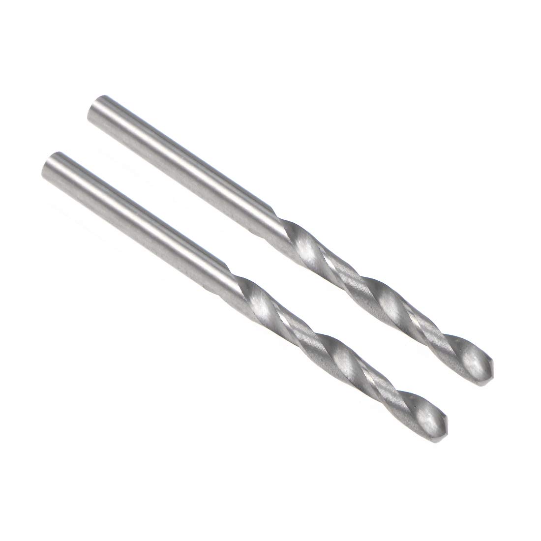 uxcell 2.45mm Solid Carbide Drill Bits - 2 Pack Short Straight Shank Twist Drill for Stainless Steel, Alloy & Hard Steel (Hardened to 50 HRC) - Perfect for Metalworking, DIY Projects & Precision Drilling