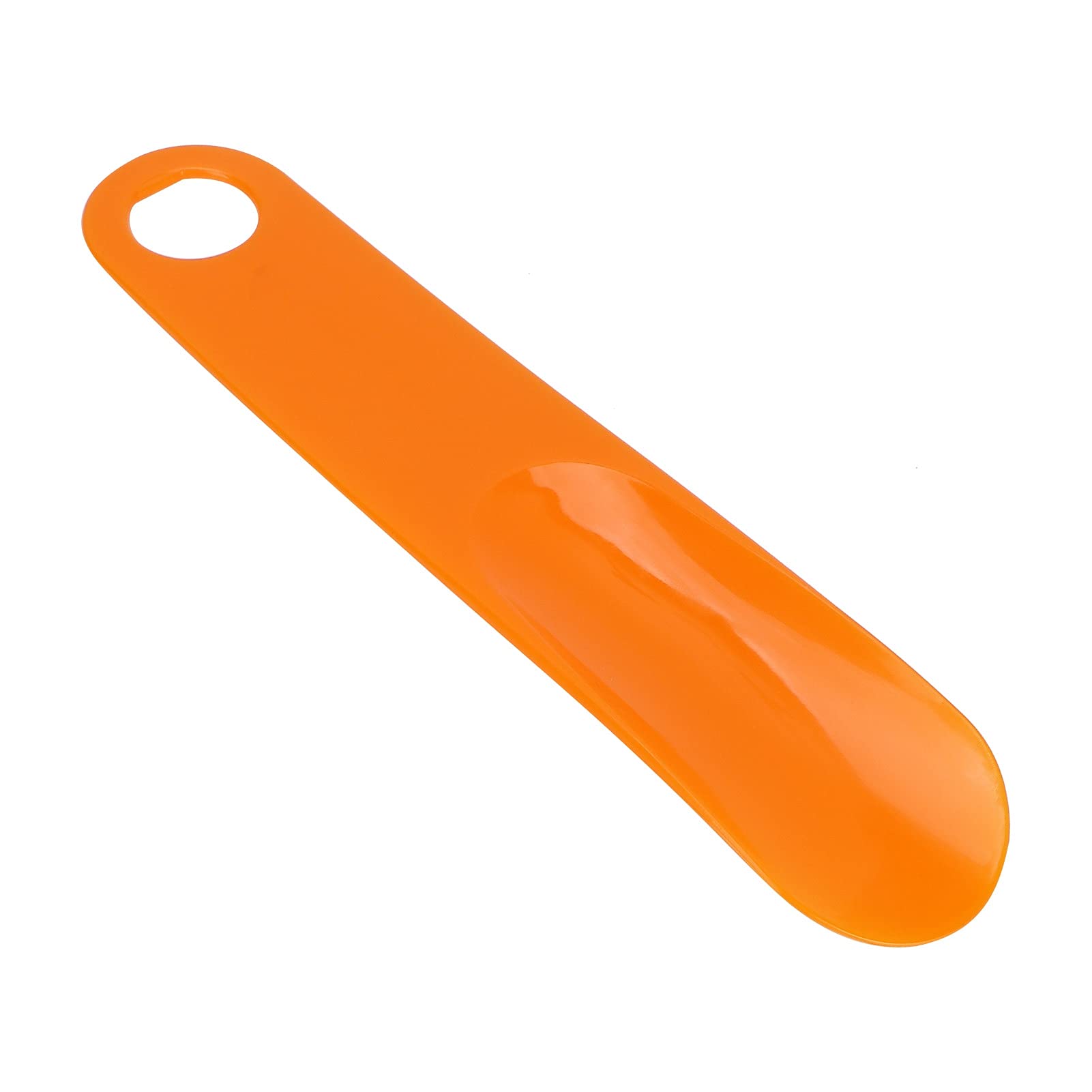 Portable Shoe Horn with Rubber Handle - 2 Colors (Orange) for Easy Shoe Dressing, Travel & Elderly Use - Durable Shoe Spoon Tongue Helper Aid for Men & Women