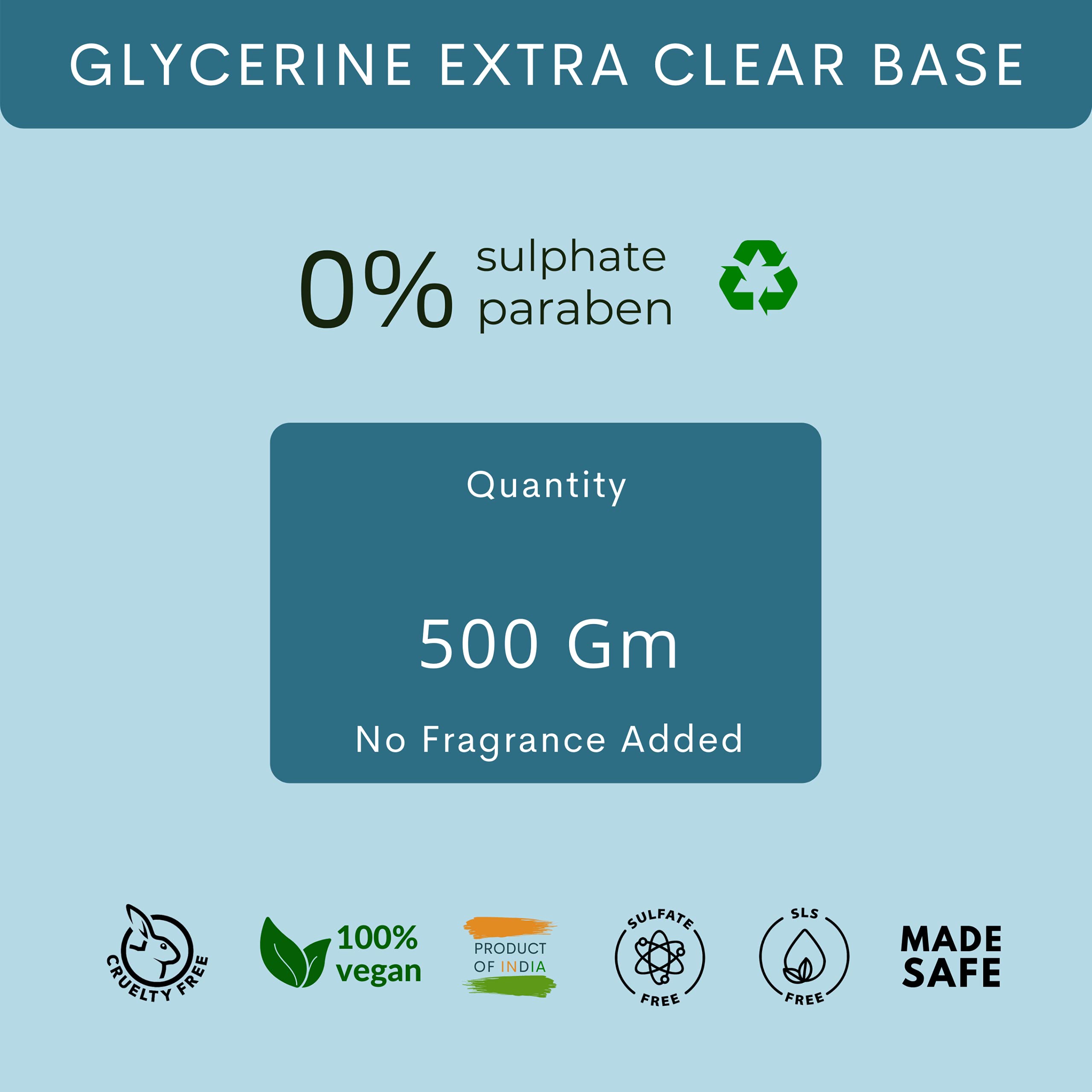 VEDANUM Premium Clear Glycerin Soap Base for DIY Soap Making - 500g Sulfate Free, Paraben Free, Natural & Transparent - Perfect for Handmade Soaps, Bath Bombs, and Skincare Products