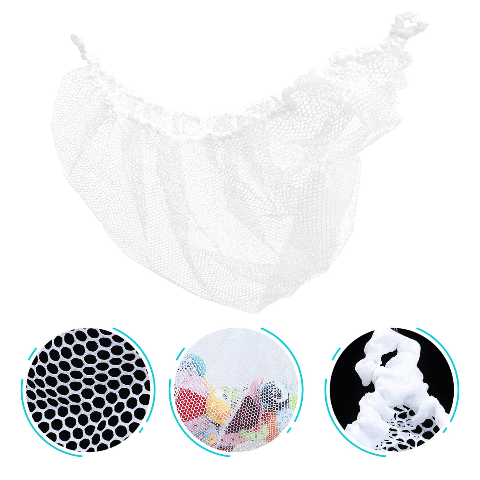 Cabilock Large White Polyester Storage Hammock Net Bag - Multi-Functional Corner Net for Stuffed Animals, Kids Toys & Bath Accessories - Perfect for Nursery Organization, Playroom Storage & Baby Shower Gifts