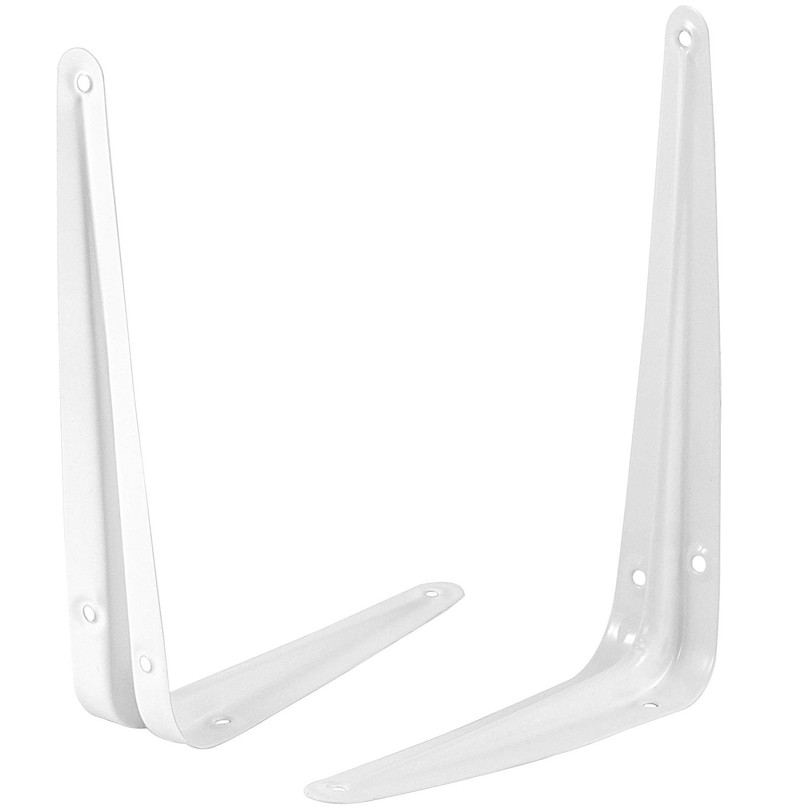ZOENHOU 24 Pack Heavy Duty Metal L Shelf Brackets 8x10 Inch - White Wall Mounted Corner Brackets with 144 Screws & 72 Expansion Tubes for Floating Shelves, Bookshelves, Kitchen Storage & Home Organization
