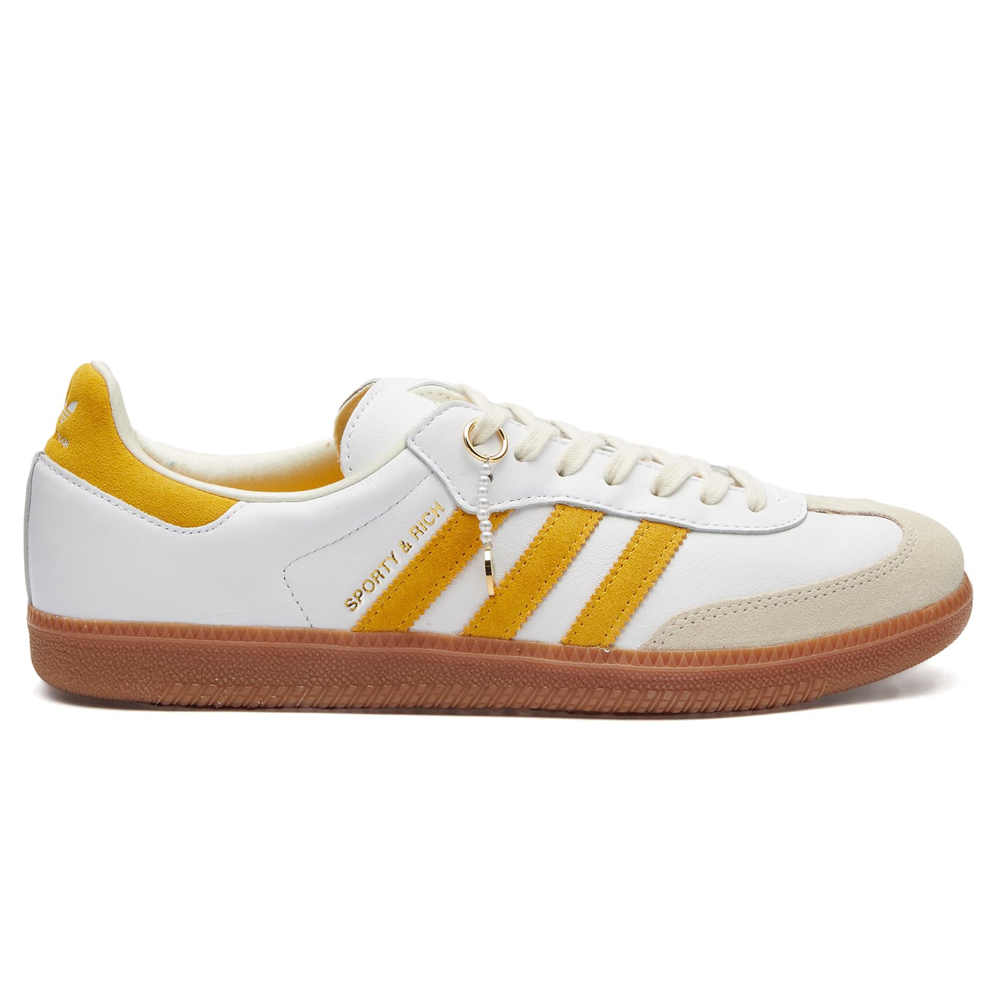 Adidas Samba OG Sneakers - Sporty & Rich White with Bold Gold Accents | Classic Casual Shoes for Men & Women | Perfect for Streetwear, Gym, and Everyday Fashion