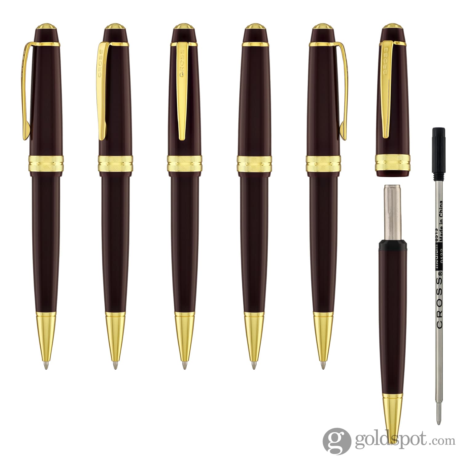 Cross Bailey Light Ballpoint Pen - Glossy Burgundy Resin with Gold Trim - Premium Writing Instrument for Office, School & Gift Giving