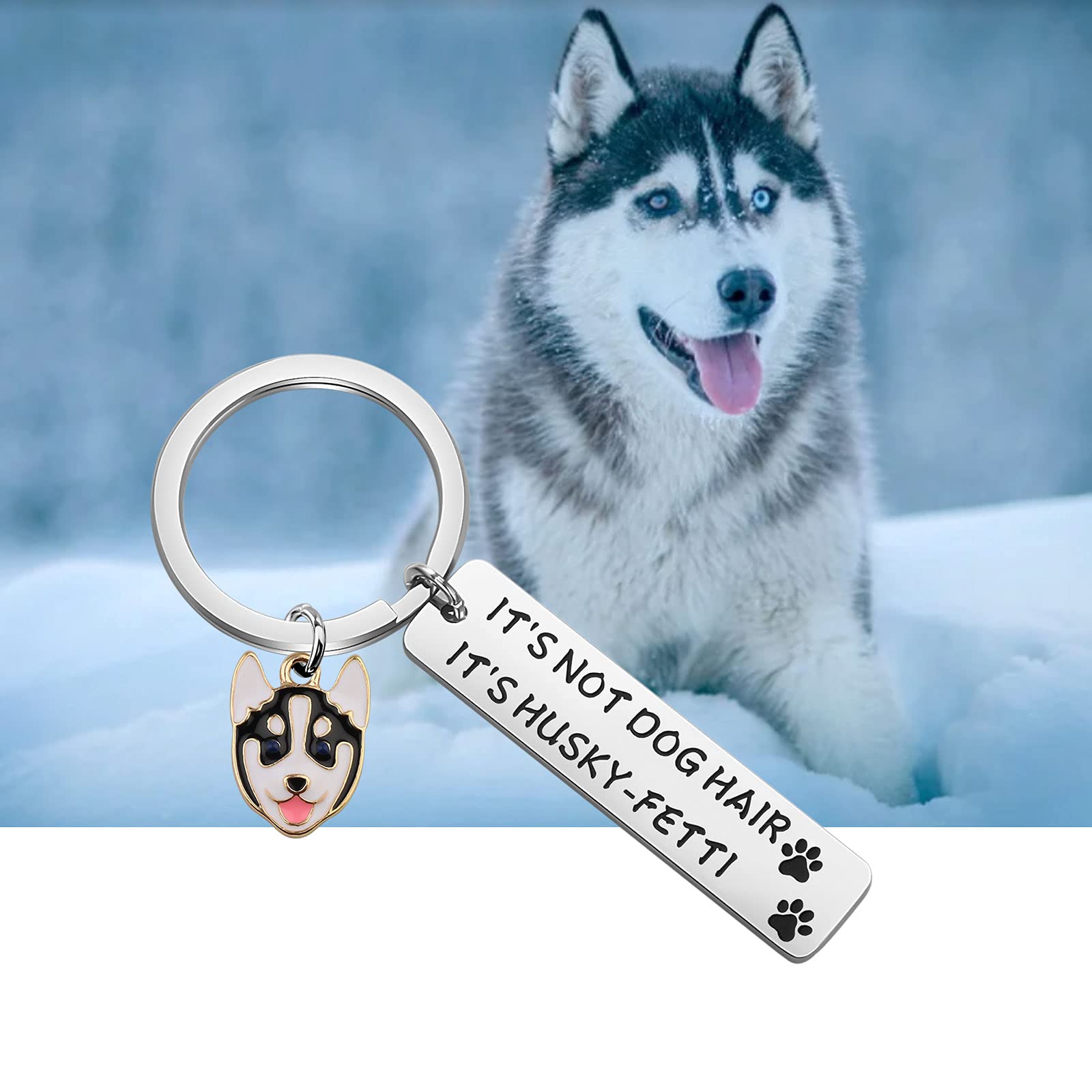 CENWA Husky Keychain - Perfect Gift for Husky Lovers & Dog Owners - Funny 'It's Not Dog Hair It's Husky-fetti' Keyring - Ideal for Pet Lovers, Birthday Gifts & Everyday Carry