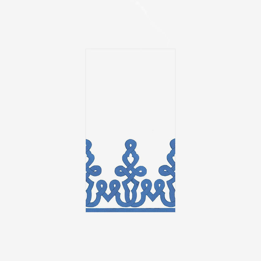 Caspari Riviera Blue Passementerie Design Napkins - Elegant Dinner Party & Holiday Table Setting Decor