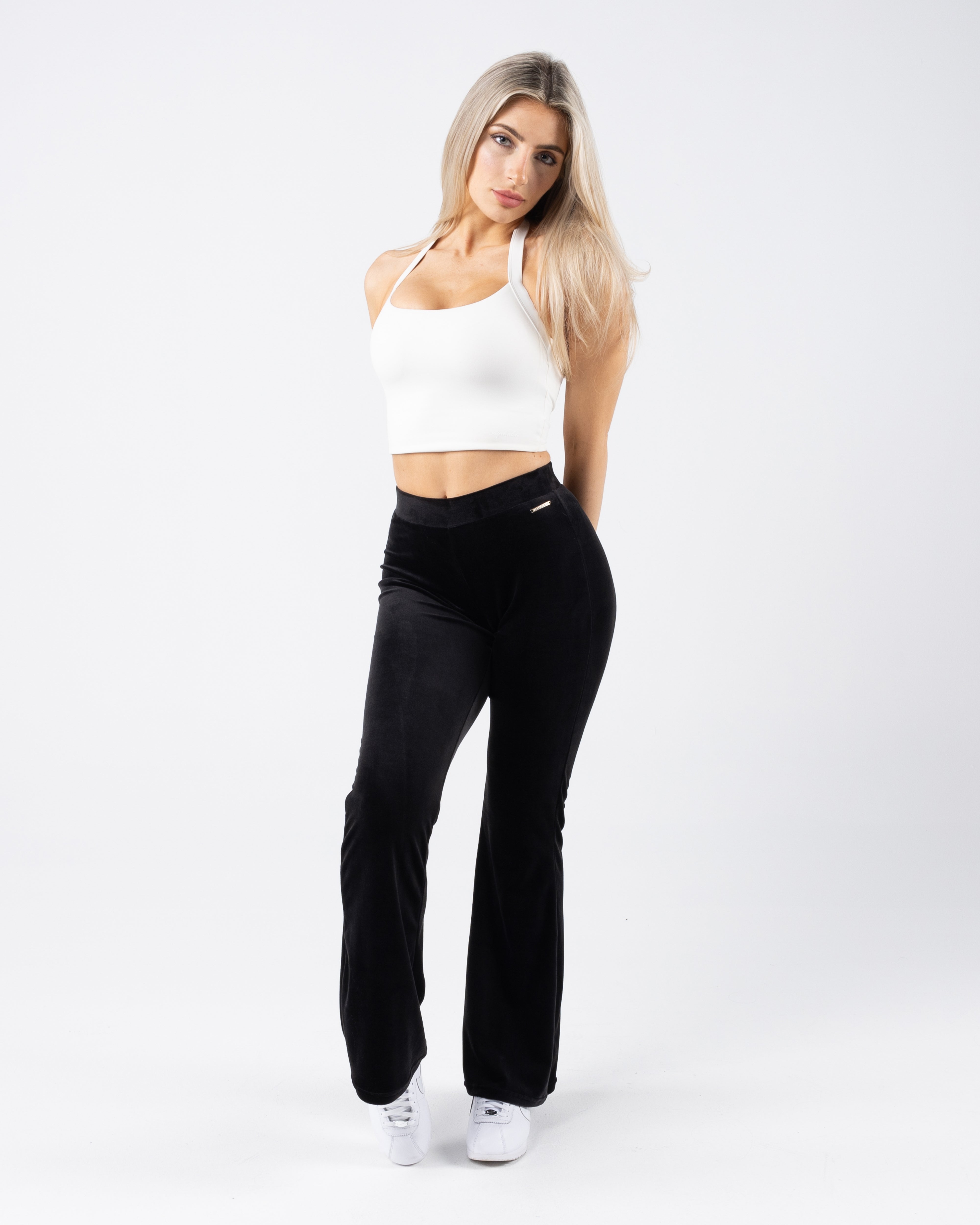 Black Velour Pants for Women - Soft & Stylish Lounge Pants for Home, Yoga, and Casual Wear