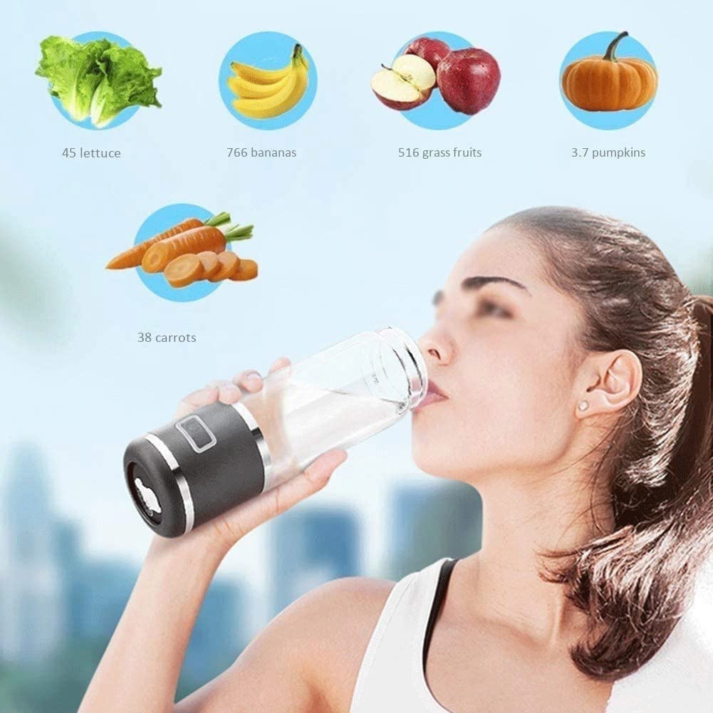 350ML Portable Hydrogen Rich Water Bottle - Rechargeable Ionized Water Generator with Antioxidant Glass for Health & Wellness | Perfect for Travel, Gym & Daily Hydration (Black)