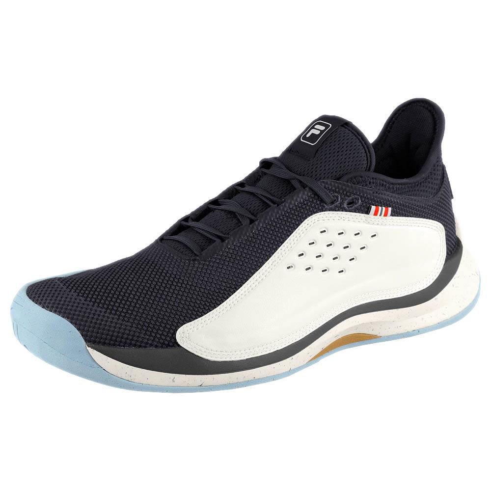 FILA Men's Mondo Forza Tennis Shoes - White/Navy Blue Athletic Sneakers for Casual Wear & Court Sports