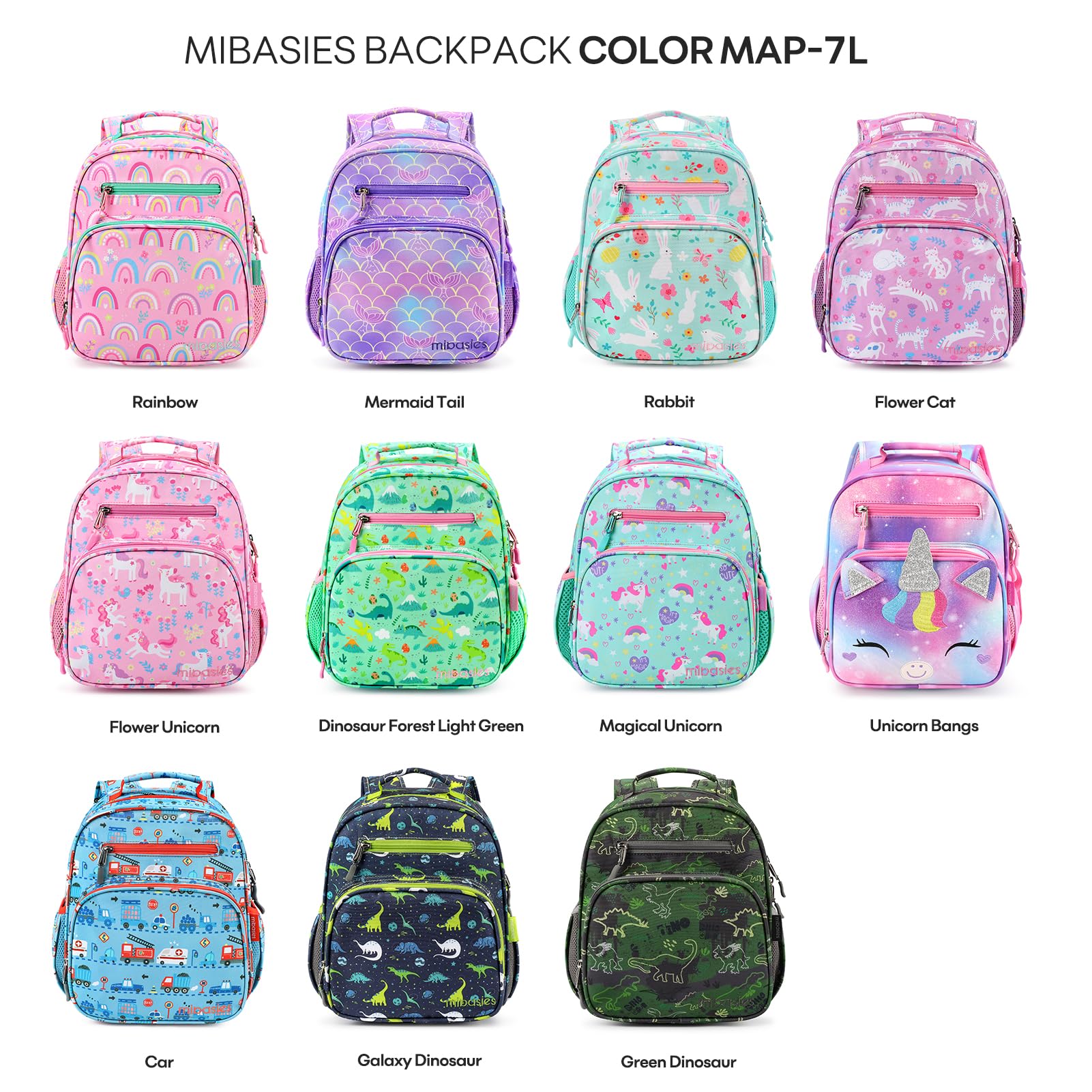 Mibasies Dinosaur Toddler Backpack for Boys Age 2-4 | Cute Preschool & Kindergarten Backpack | Lightweight Kids School Bag | Perfect for Daycare, Travel & Outdoor Adventures (Green Dinosaur Design)