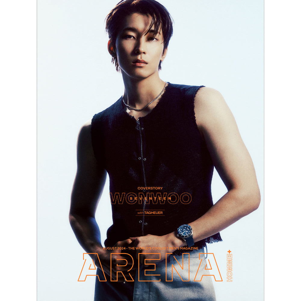 ARENA HOMME+ August 2024 Magazine Featuring WONWOO from SEVENTEEN - Kpop Fashion & Style Inspiration for Fans