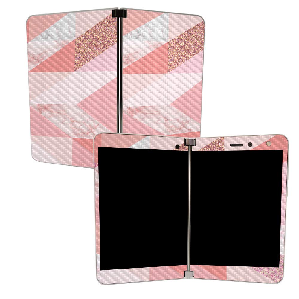 Microsoft Surface Duo Rose Gold Carbon Fiber Skin - Durable & Easy to Apply for Work & Travel