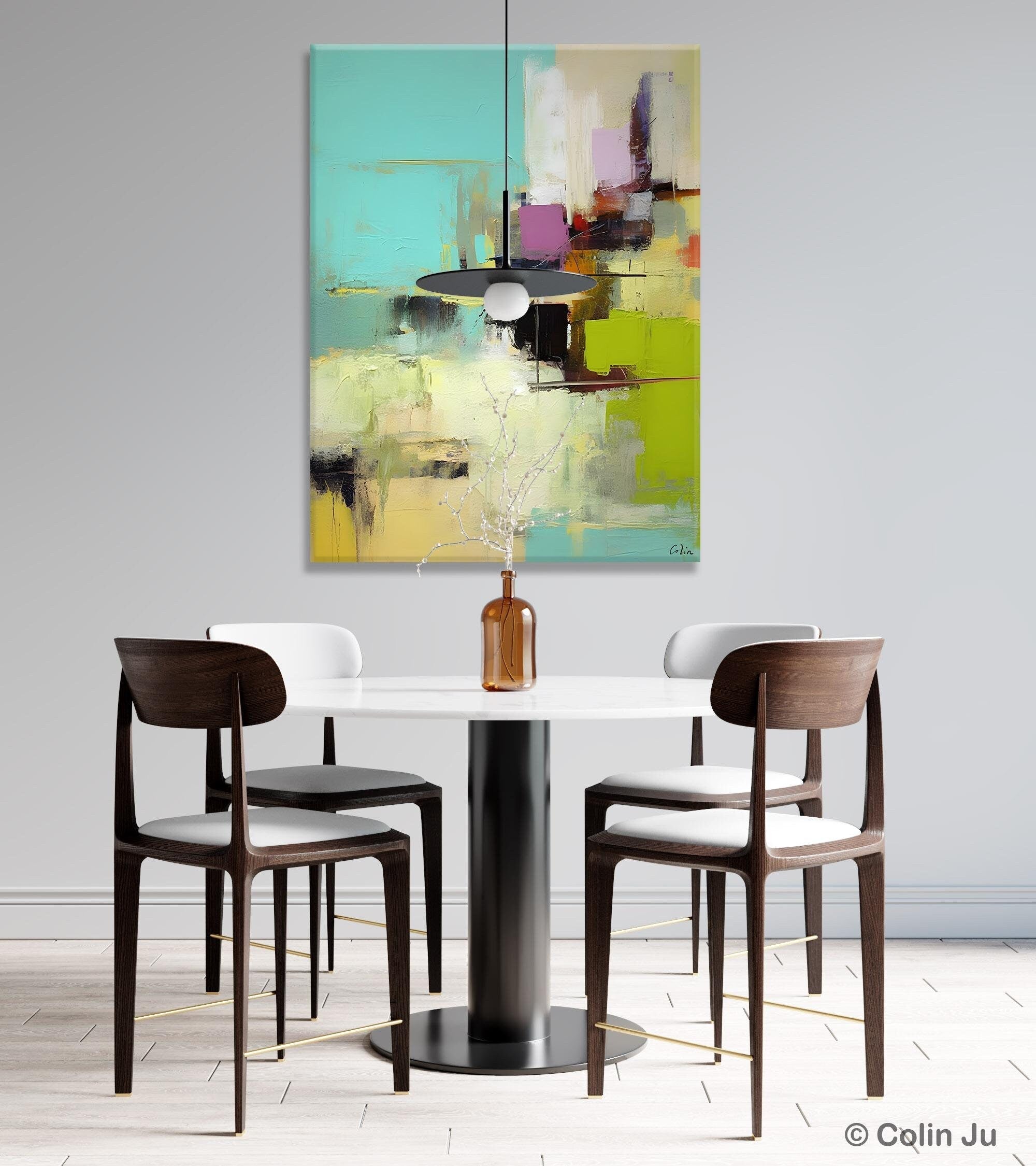 Contemporary Abstract Landscape Wall Art - Extra Large Hand Painted Canvas Painting - Original Modern Home Decor for Living Room, Bedroom & Office