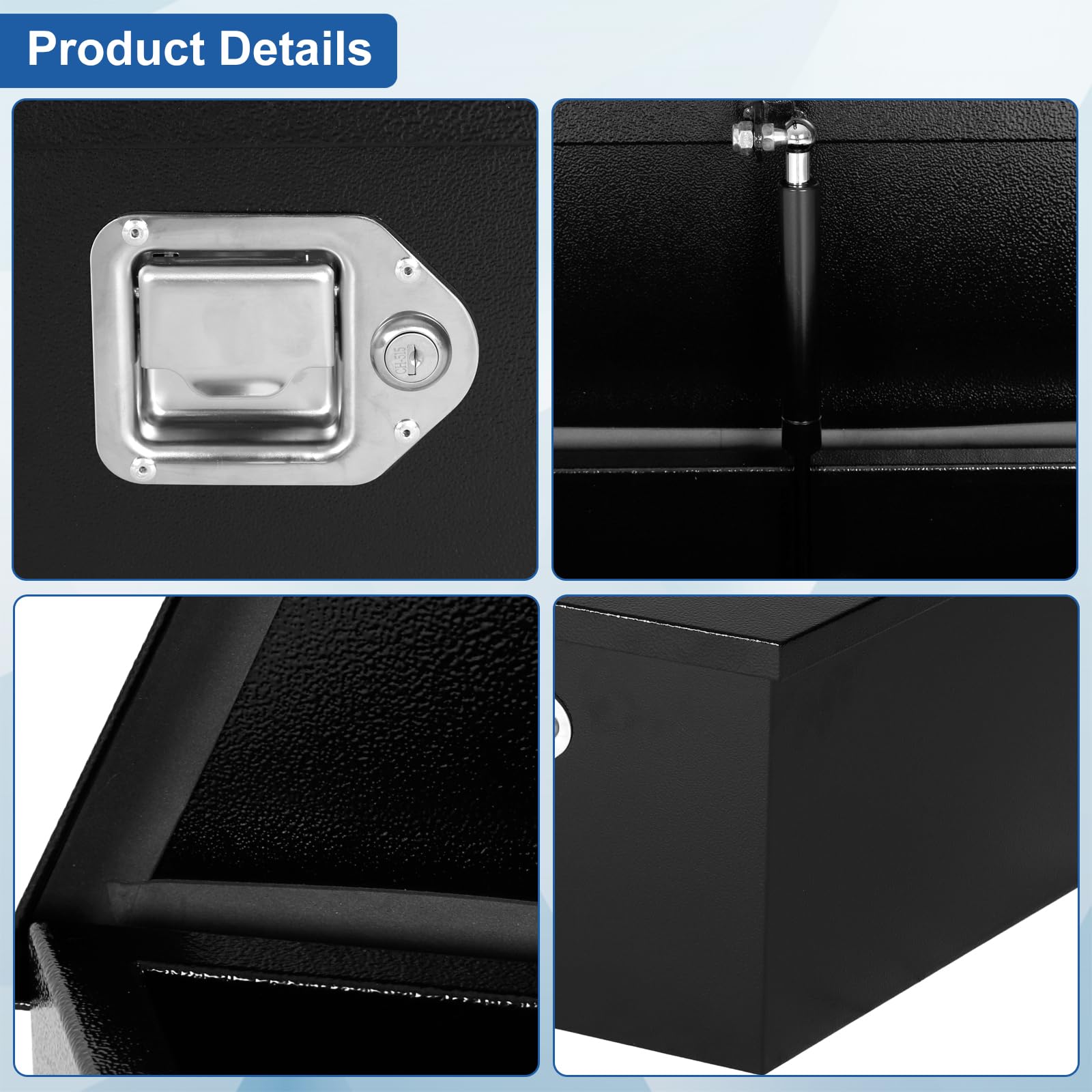 Heavy Duty Black Steel Trailer Tongue Box with Secure Handled-Lock - 26.5