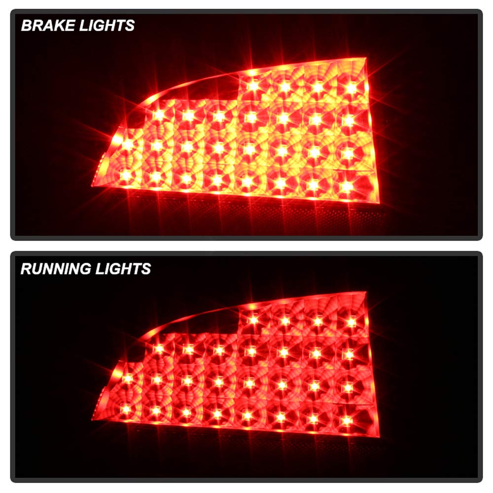 ACANII LED Tail Lights Brake Lamps Set for 2006-2008 Dodge Charger - Black Housing, Driver & Passenger Side Assembly - Upgrade Your Car's Style & Safety for Night Driving