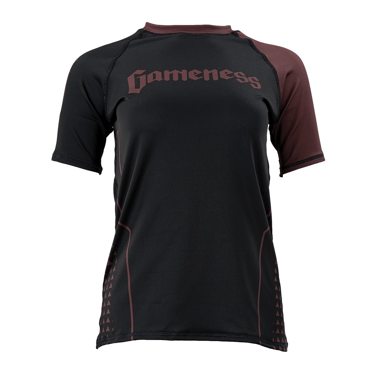 Gameness Women's Short Sleeve Pro Ranked Rash Guard - BJJ MMA Training Shirt for Grappling, No-Gi & Brazilian Jiu-Jitsu - Moisture Wicking & UV Protection Workout Top