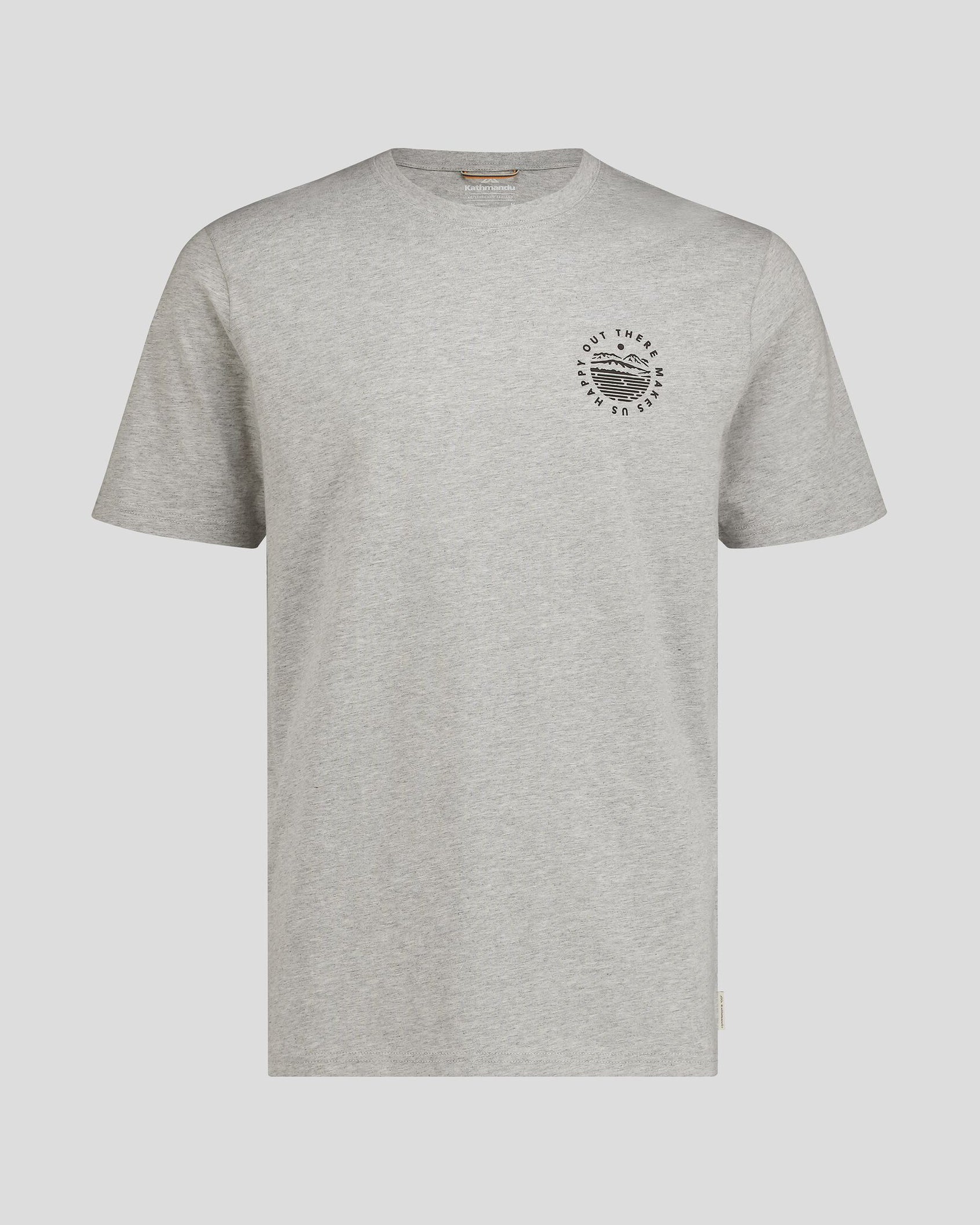 Organic Cotton Men's T-Shirt - Light Grey Marle | Soft & Breathable for Casual Wear & Outdoor Activities