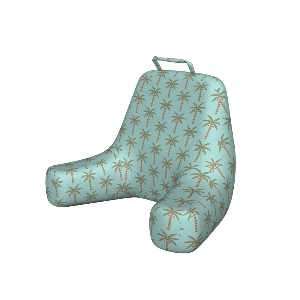 Ambesonne Tropical Reading Pillow Cover - XL Soft Fabric Bed Rest Case with Coconut Palm Tree Summer Pattern (Blue Slate Brown) | Perfect for Beach Reading, Lounge Chair Relaxation & Cozy Home Decor