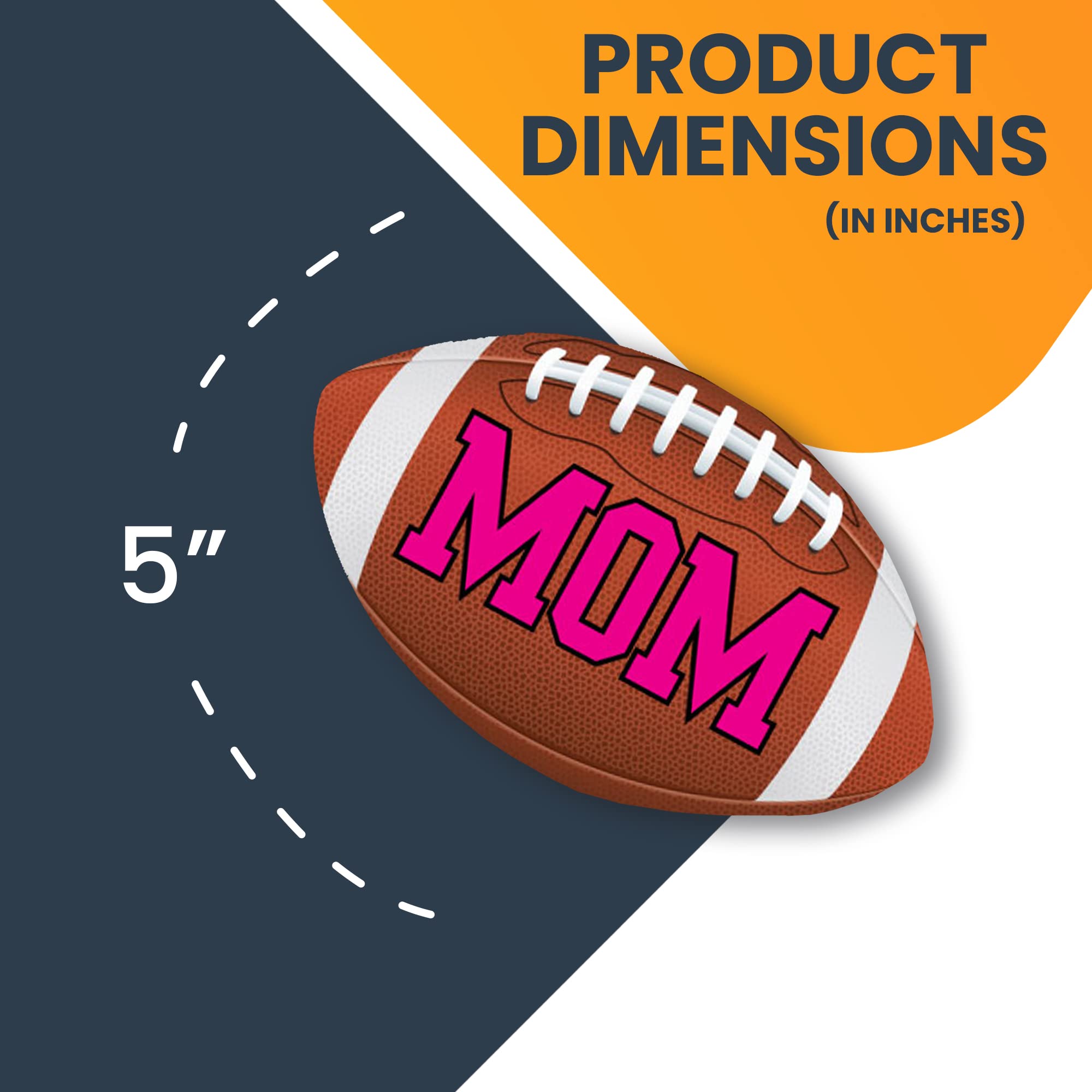 Football Sports Mom Car Magnet Decal - 7x4 Inches Heavy Duty Automotive Magnet for Car, Truck, SUV (Pink, Brown, White) - Perfect for Game Day, Tailgating & Showing Team Spirit