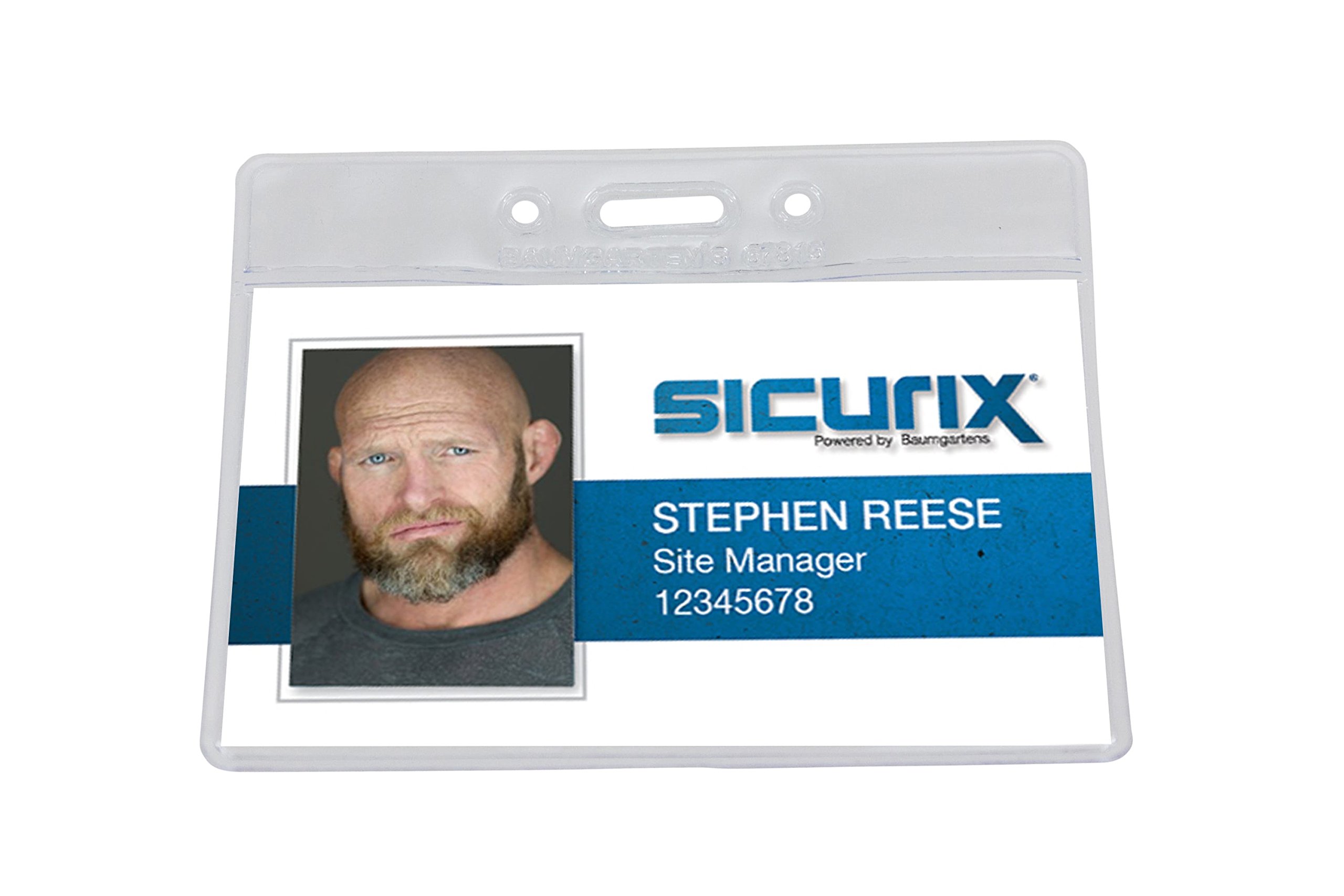 SICURIX Horizontal Badge Holder - 50 Pack (67815) - Ideal for ID Cards, Security Badges, and Event Passes