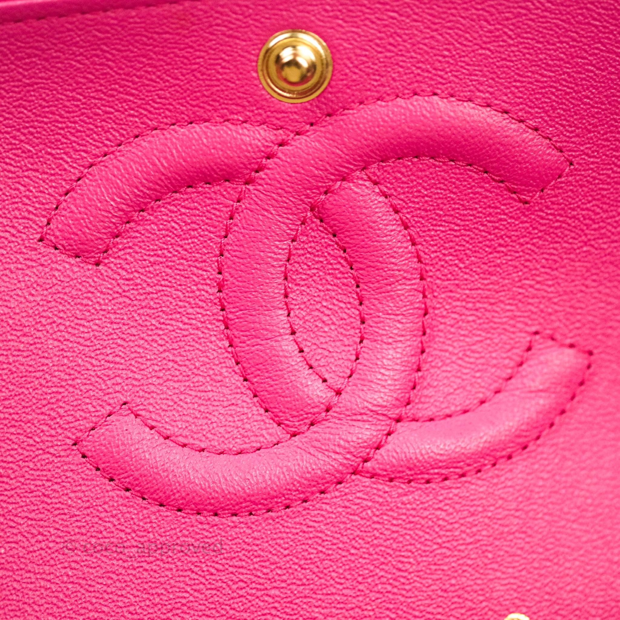 Chanel Classic Medium Double Flap Bag in Hot Pink Lambskin with Gold Hardware - Luxury Handbag for Women, Perfect for Parties, Weddings & Special Occasions