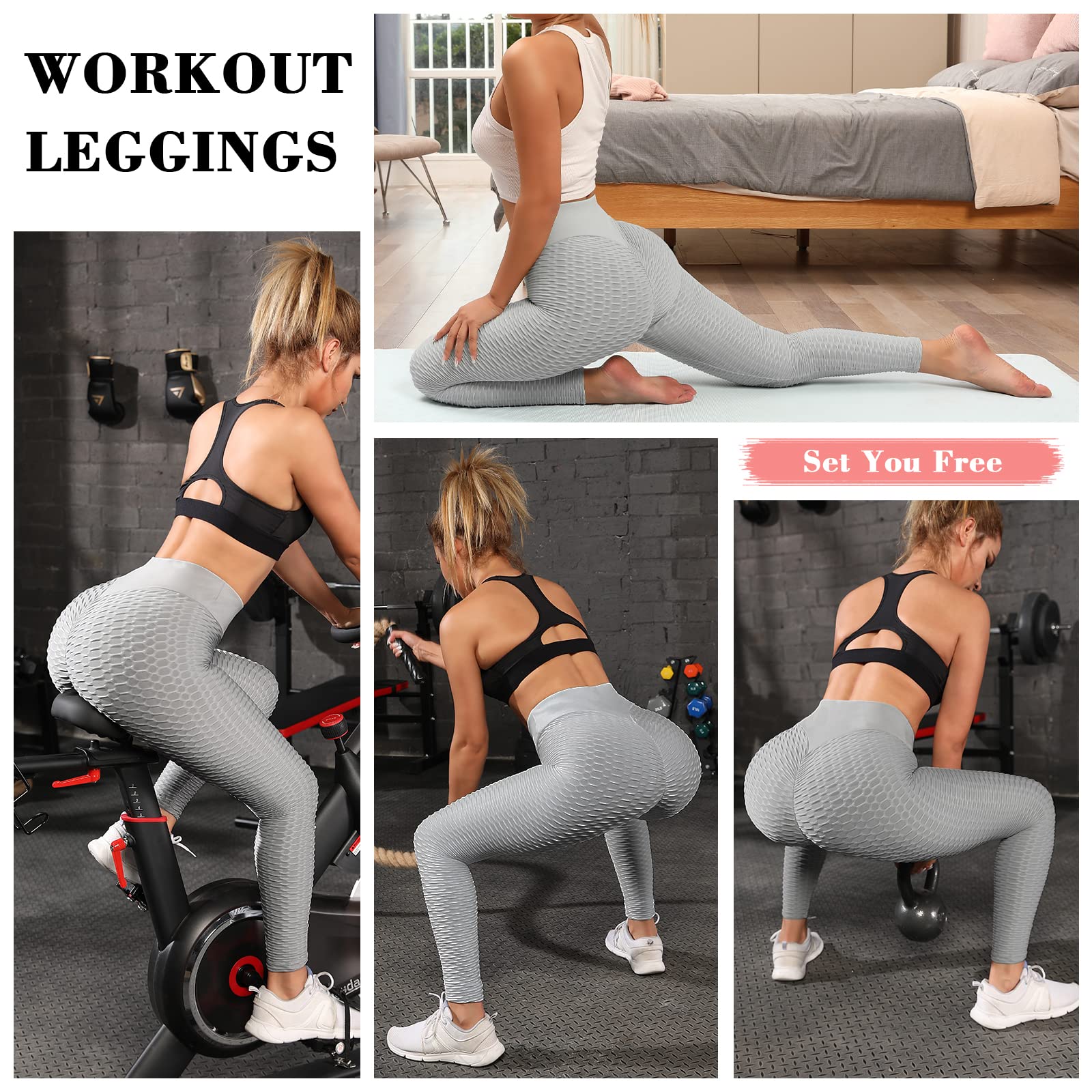 Women's High Waisted Scrunch Butt Lifting Yoga Pants - Tummy Control Workout Leggings for Gym, Running & Booty Enhancement | Textured Tights for Fitness & Everyday Wear