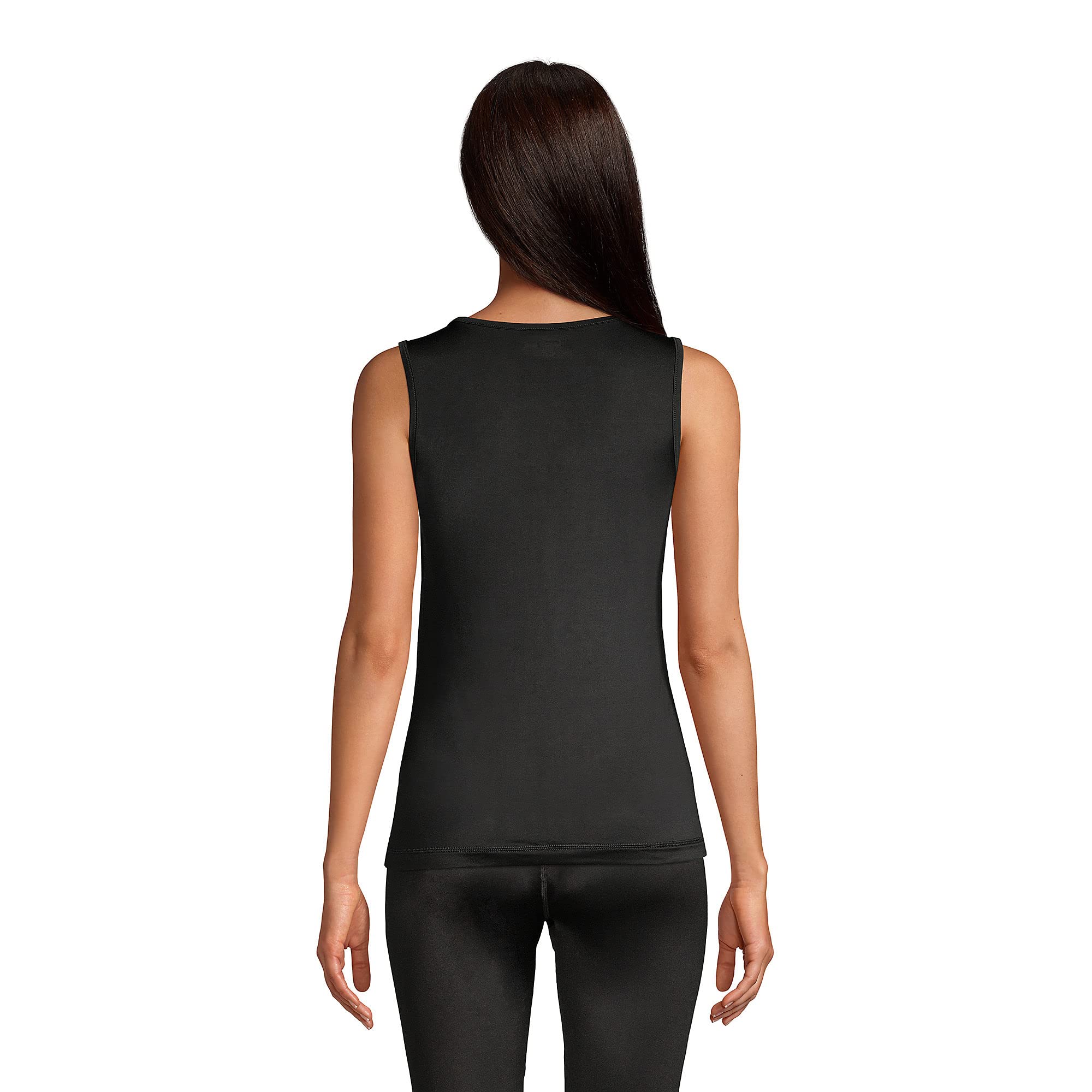 Lands' End Women's Thermaskin Heat Tank Top - Black, Regular Large - Perfect for Winter Layering & Outdoor Activities