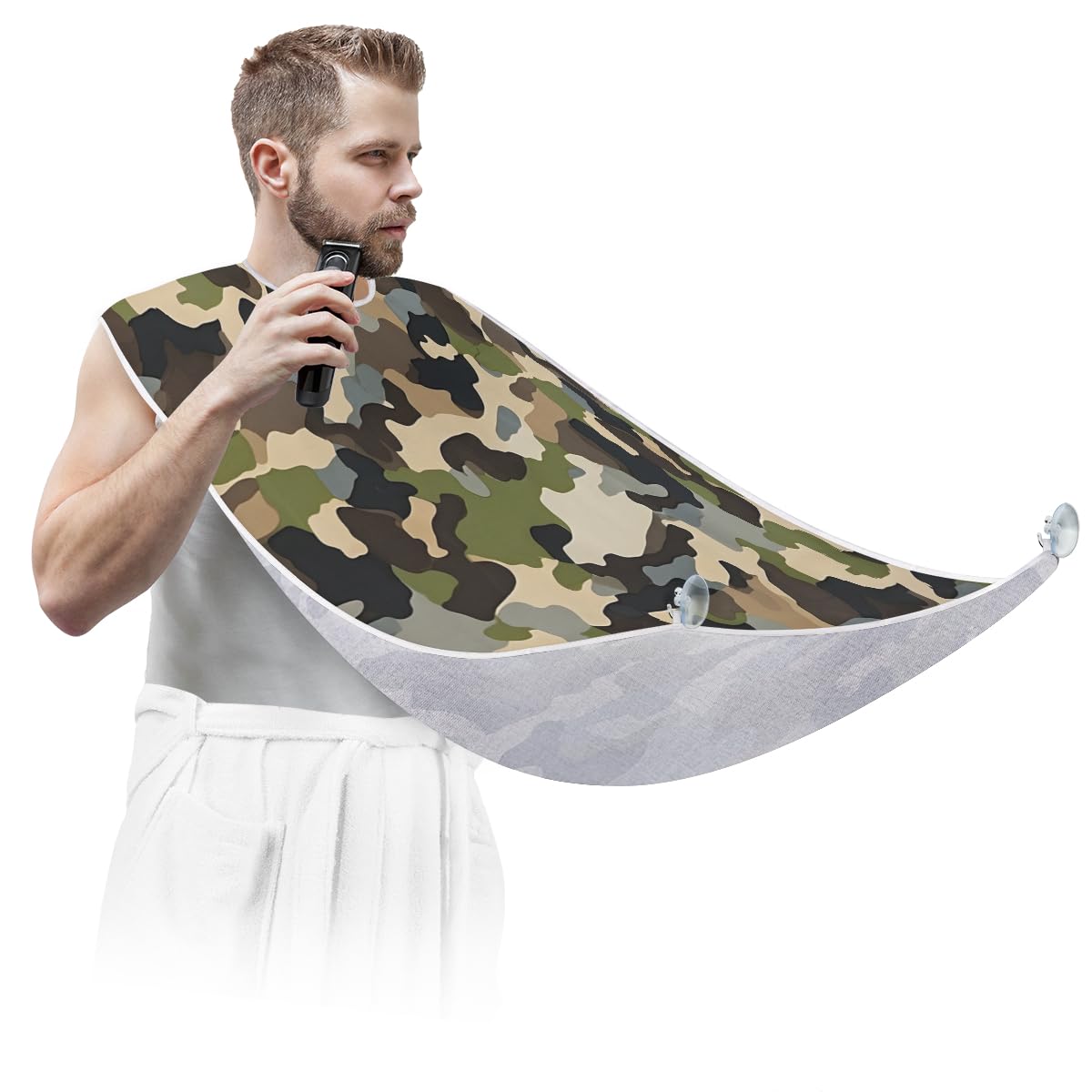Colorful Baseballs Beard Bib Apron for Men - Beard Hair Catcher with 2 Suction Cups - Perfect for Shaving, Grooming & Trimming - Great Fathers Day, Anniversary & Christmas Gift for Dad or Husband - Ideal for Home Barbershops, Bathroom Grooming & Travel Use