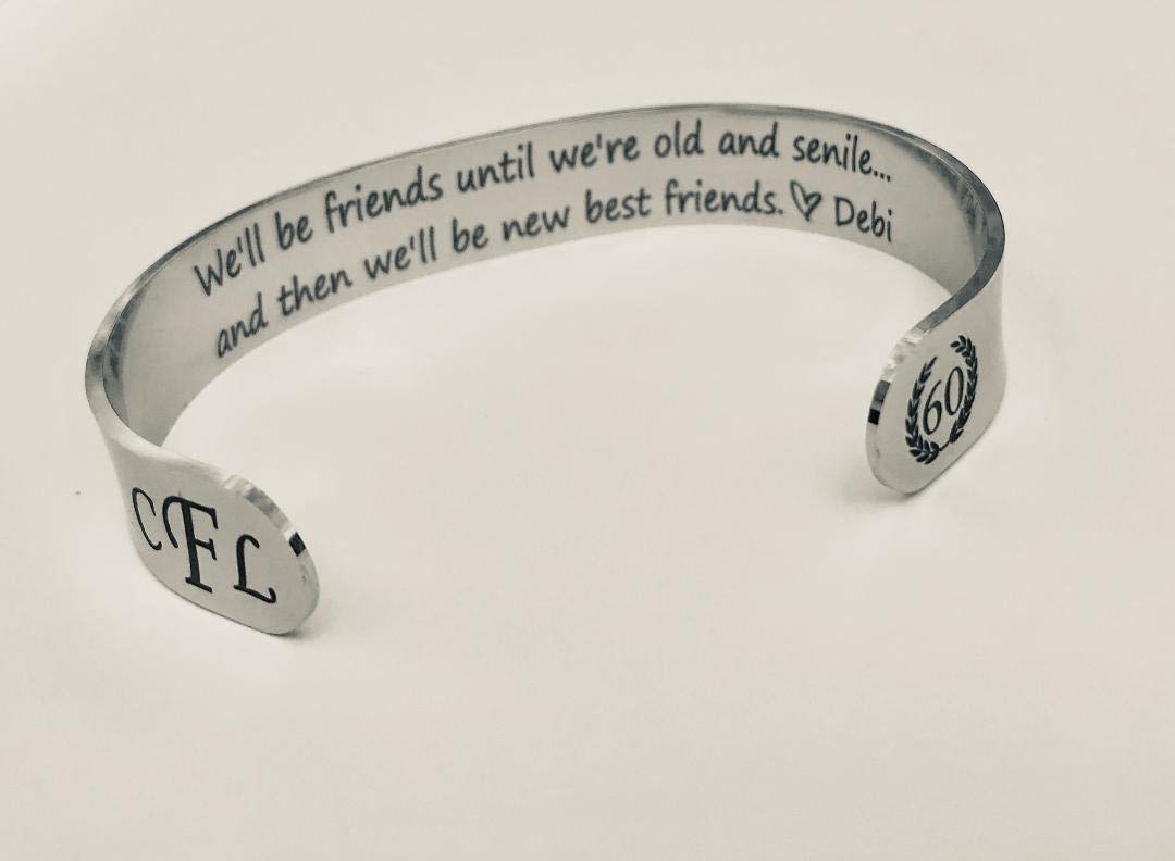 Best Friendship Bracelet for Women - Meaningful Birthday Gift for Her, 40th & 50th Birthday, Cuff Bracelet for Best Friend - Perfect for Anniversaries, Graduation, and Special Occasions
