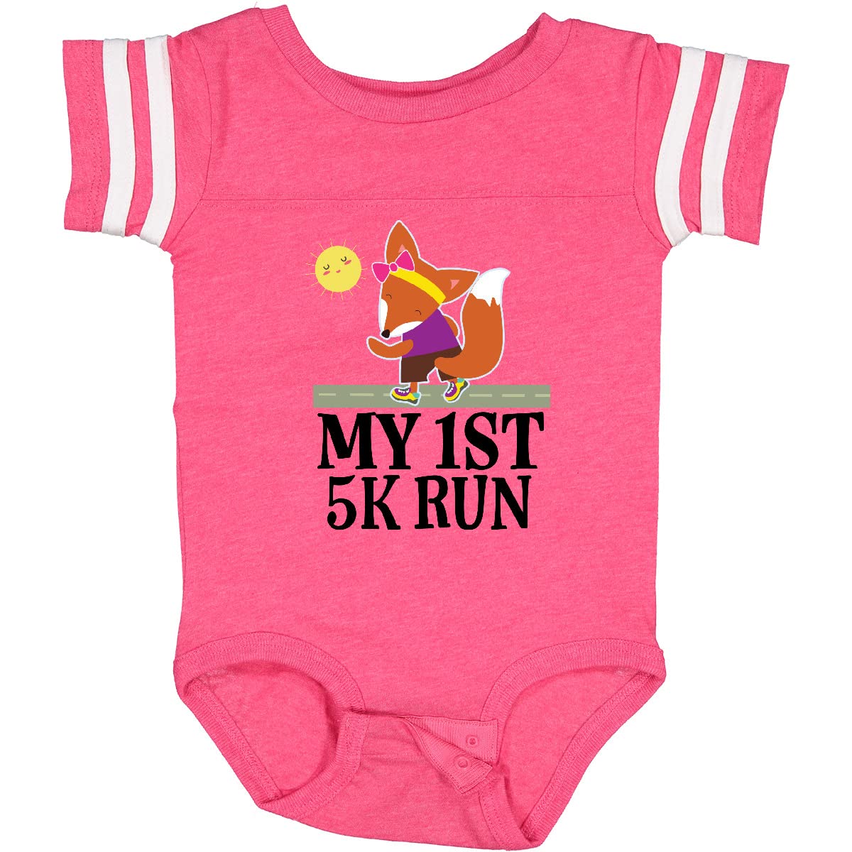Inktastic 5K Run First Race Fitness Running Baby Bodysuit - Cute Outfit for Baby's First Race, Jogging & Active Lifestyle