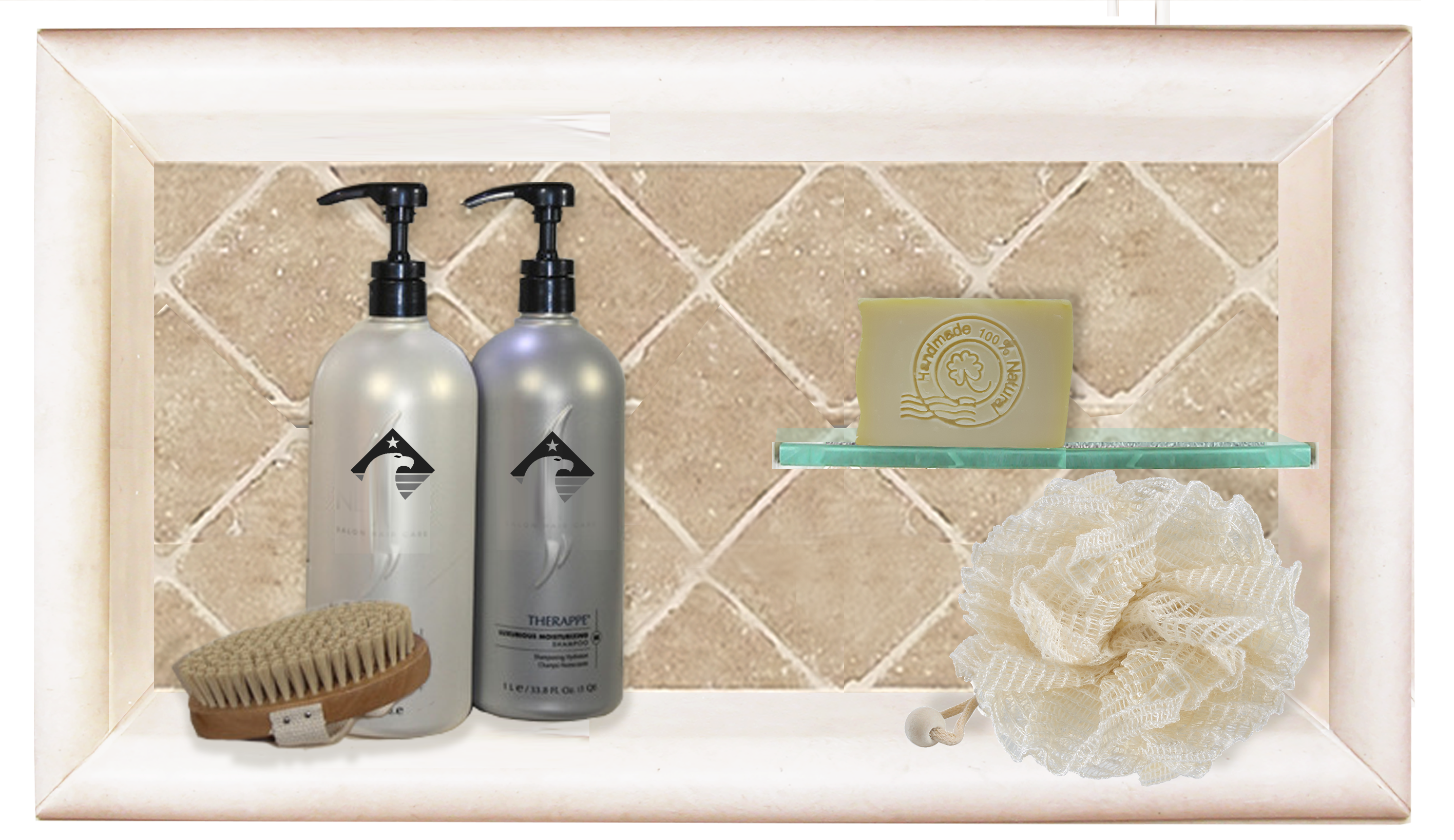 Stylish Horizontal Shampoo Organizer Shelf - Bathroom Storage Solution for Shampoo, Conditioner & Toiletries | Perfect for Showers, Bathtubs & Vanity Countertops