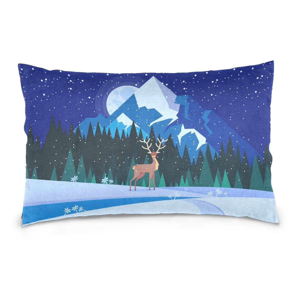 ILEEY Winter Landscape Linen Pillow Cover - Invisible Zipper Cushion Case for Sofa, Couch & Bed | Cozy Home Decor for Living Room & Bedroom