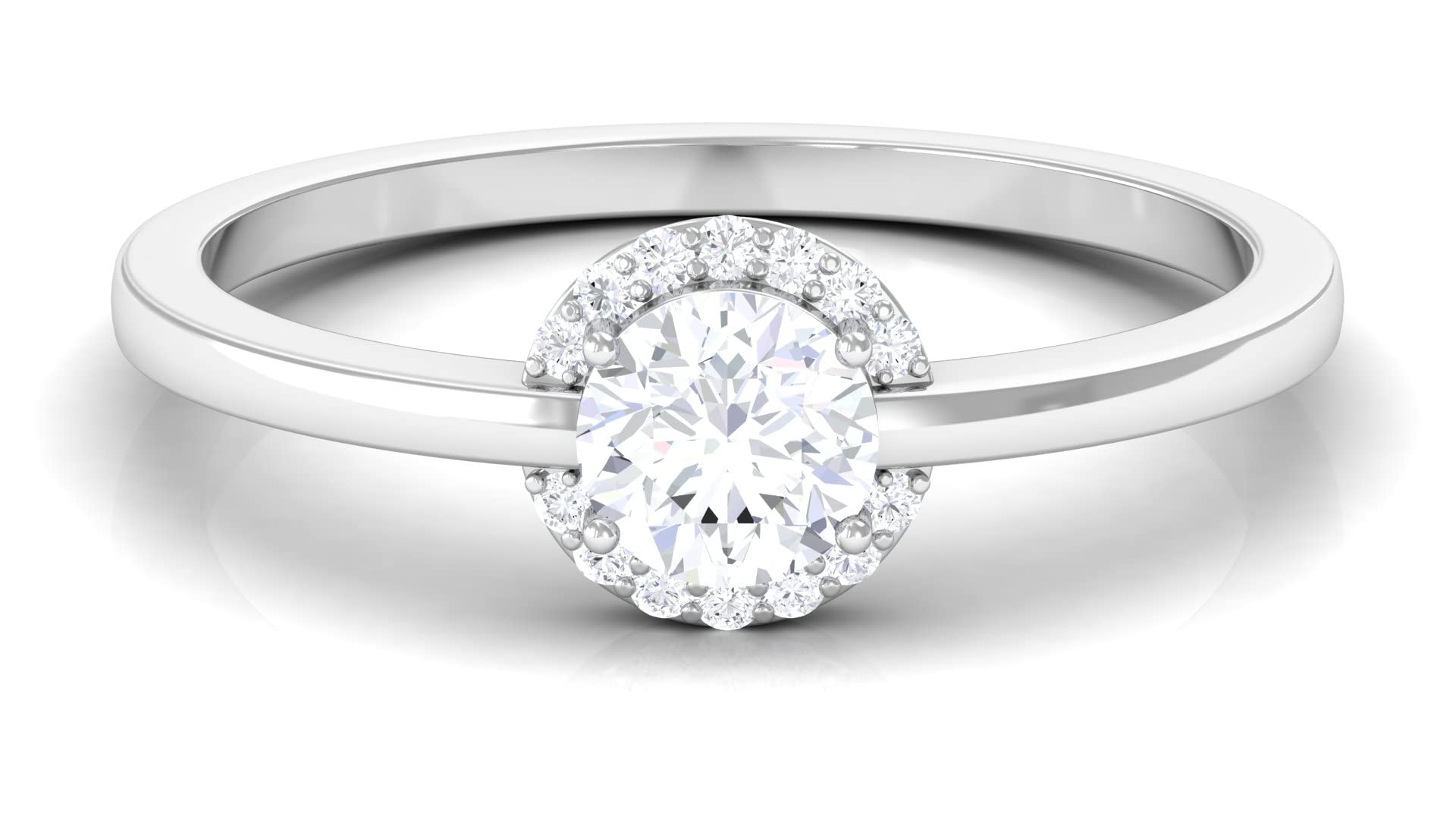 3/4 CT Minimalist Moissanite Engagement Ring for Women - 14K Solid Gold Halo Ring with Sparkling Moissanite | Perfect for Proposals, Anniversaries & Wedding Bands