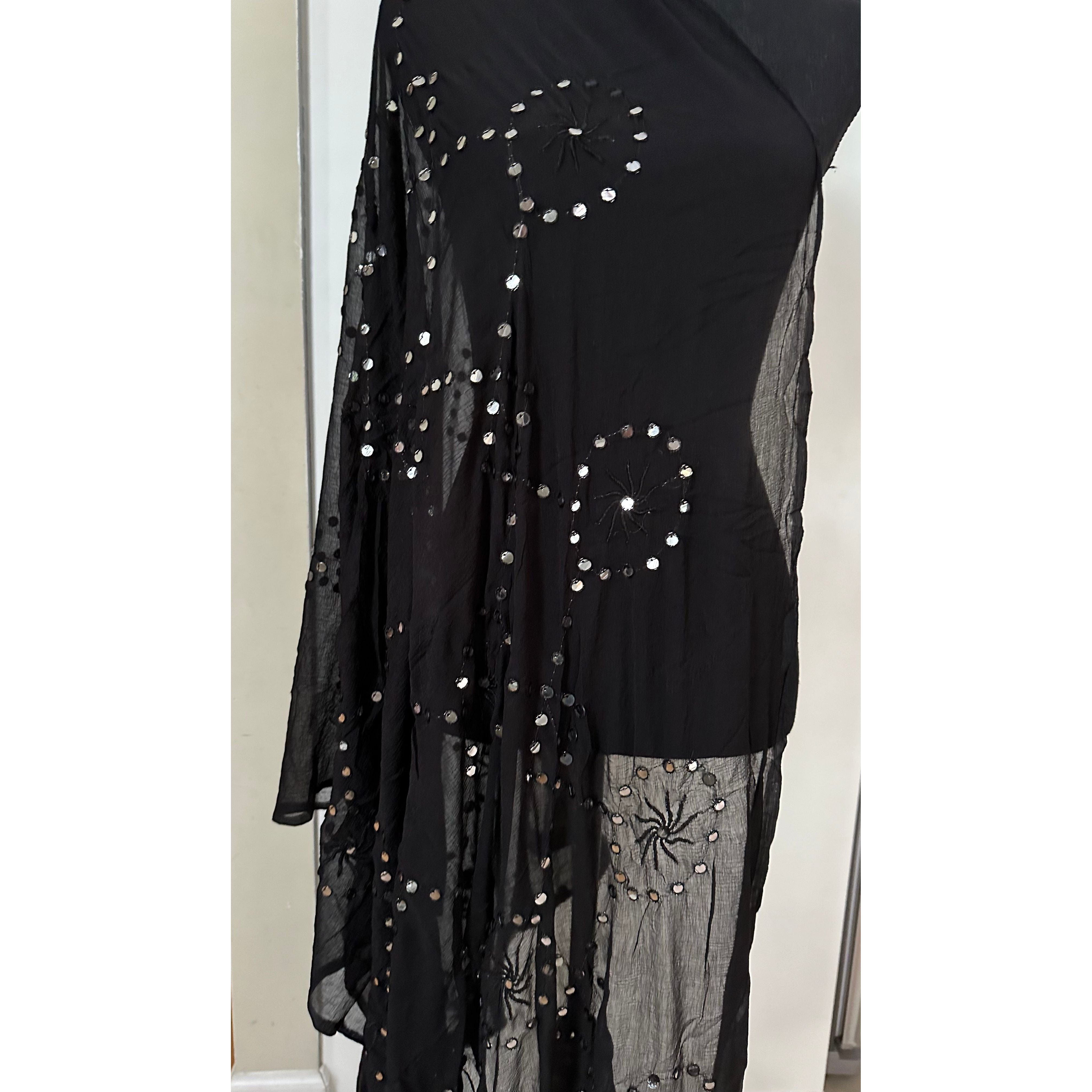 Elegant Black Dupatta with Mirror Embroidery - Perfect for Weddings, Parties & Festive Occasions
