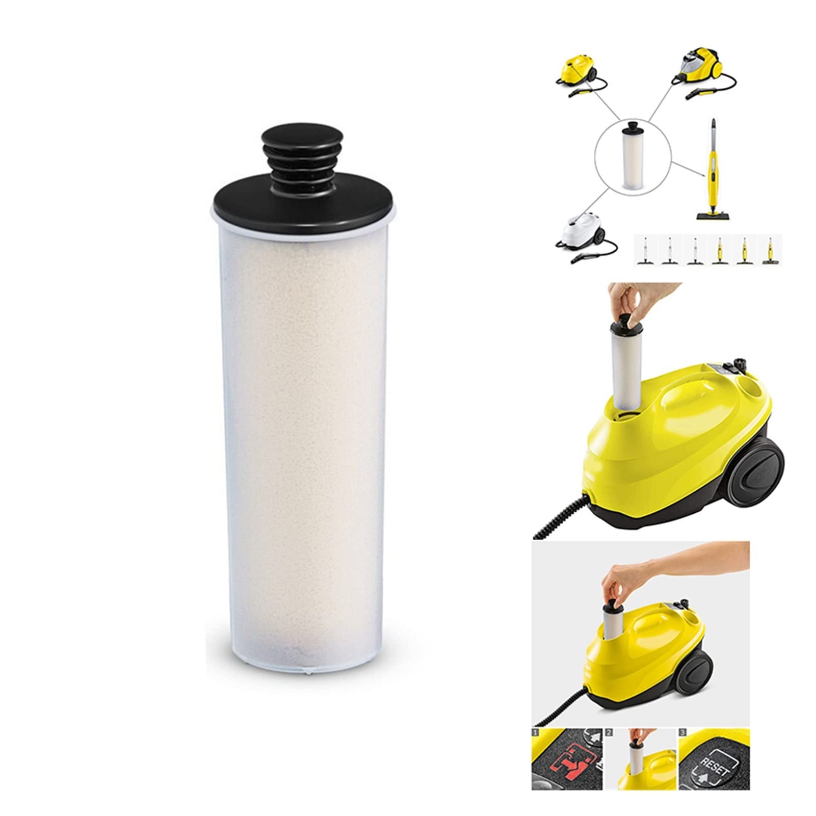 LANGshaw 2-Pack Steam Cleaner Water Purifier Descaling Filter Cartridges - Compatible with Karcher SC2 & SC3 Clean Water Descaling Filters - Perfect for Upright Steam Cleaners - Ideal for Home Cleaning and Appliance Maintenance