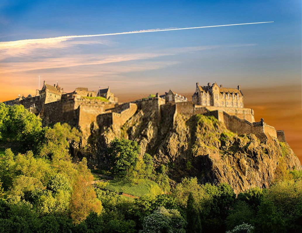 5D DIY Diamond Painting Kit - Edinburgh Castle Hill Full Drill Art Craft, 14x20 Inch Canvas for Home Wall Decor, Cross Stitch Gift (Perfect for Living Room, Bedroom & Office Decoration)