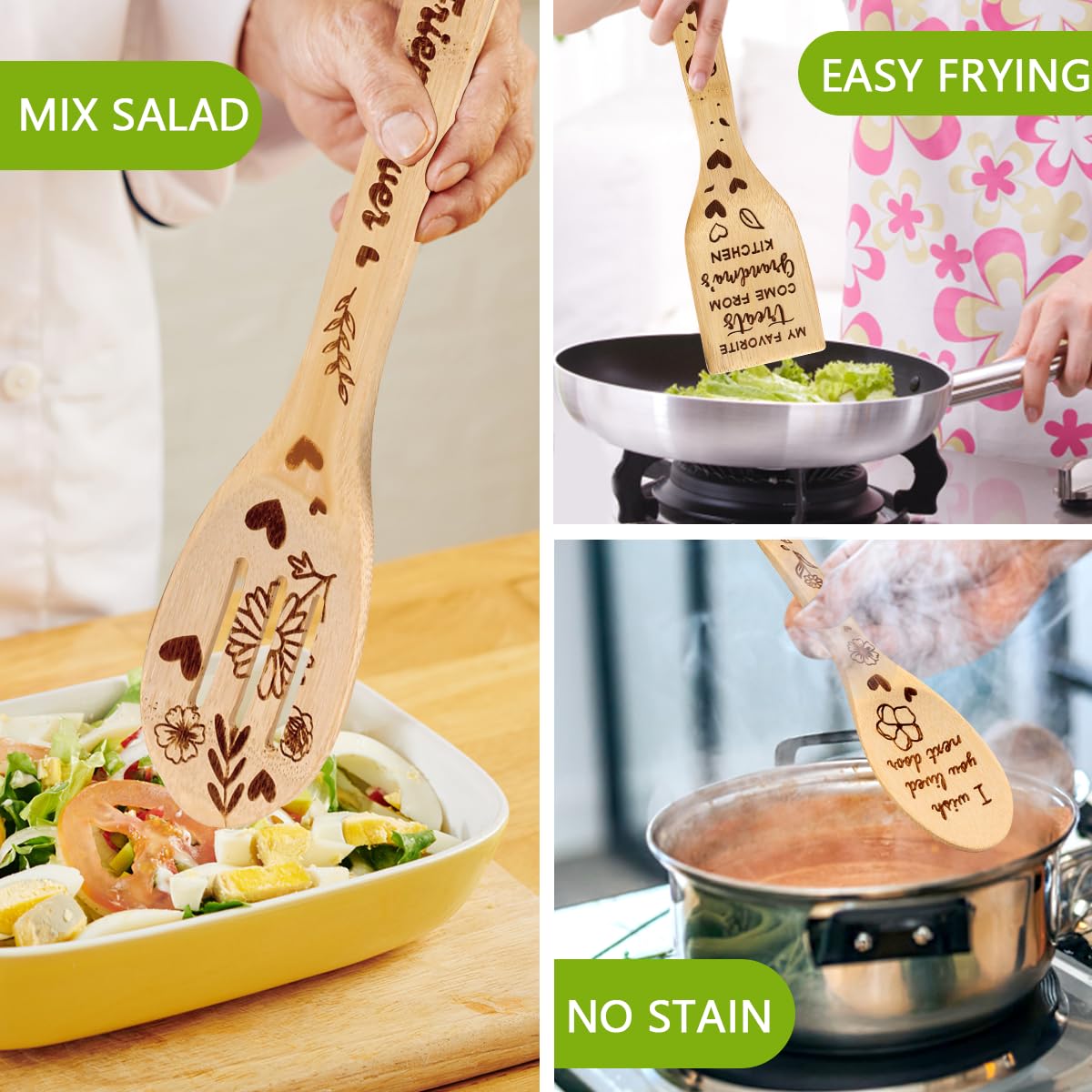 Personalized Wooden Cutting Board Set - Best Christmas & Birthday Gifts for Grandma, Nana, Mimi, Gigi - Unique Kitchen Gifts from Grandchildren - Perfect for Holiday Dinners & Family Gatherings
