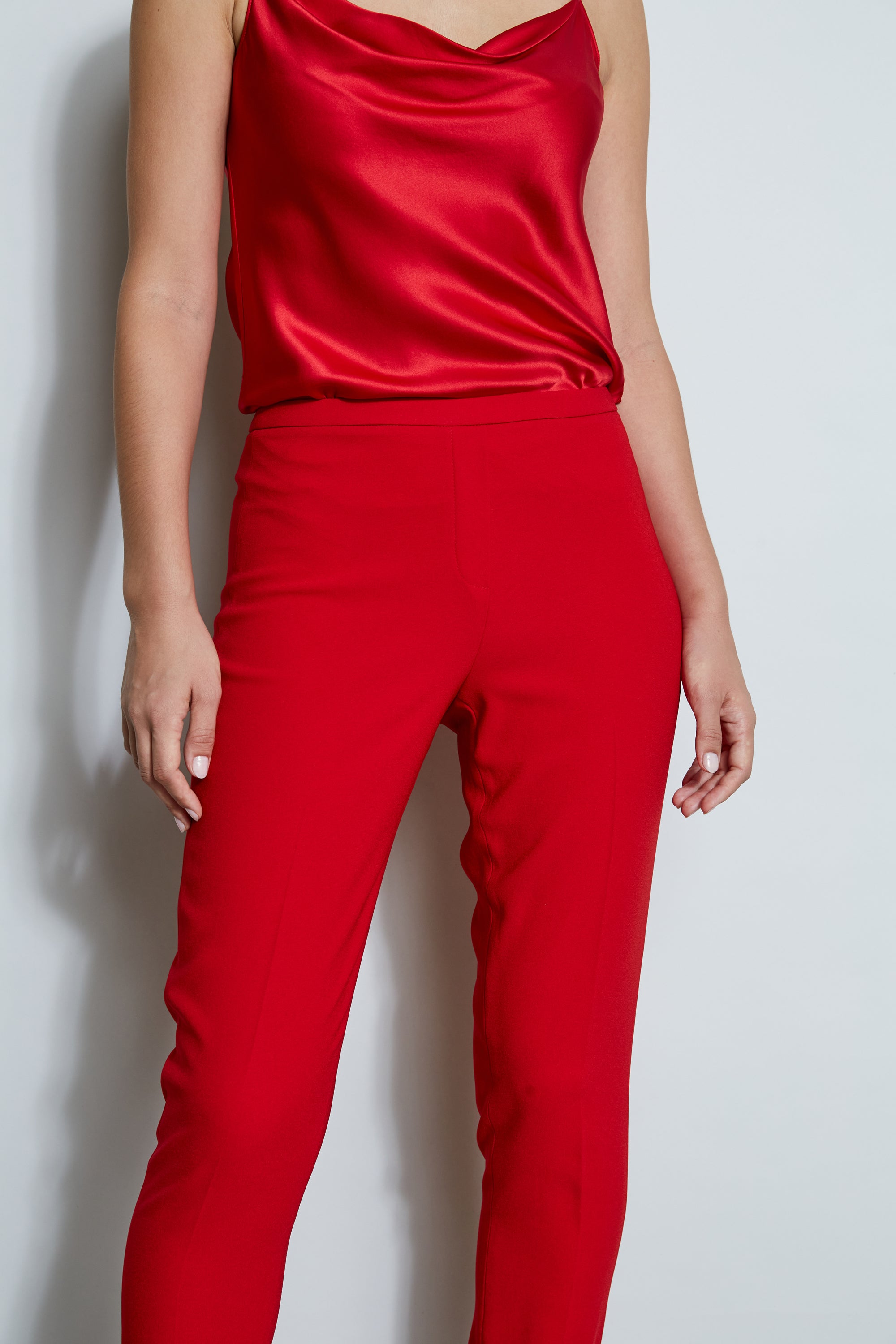 Slim Fit Crepe Pants for Women - Comfortable Stretchy Trousers for Work, Office & Casual Wear | Trendy High Waist Ankle Pants for Business & Everyday Outfits