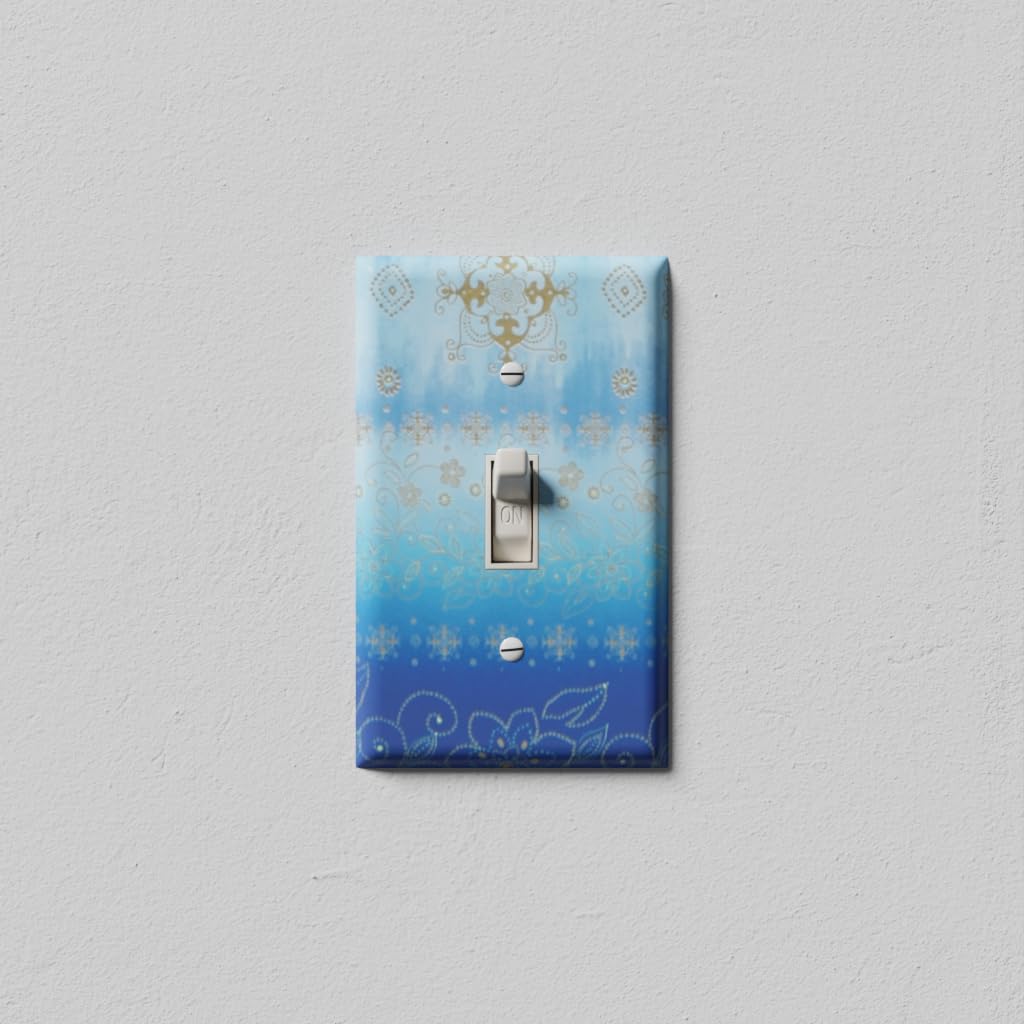 Blue Decorative Light Switch Cover - Single Toggle Wall Plate for Home & Office Decor | Modern Switch Plate for Bedroom, Living Room, Kitchen