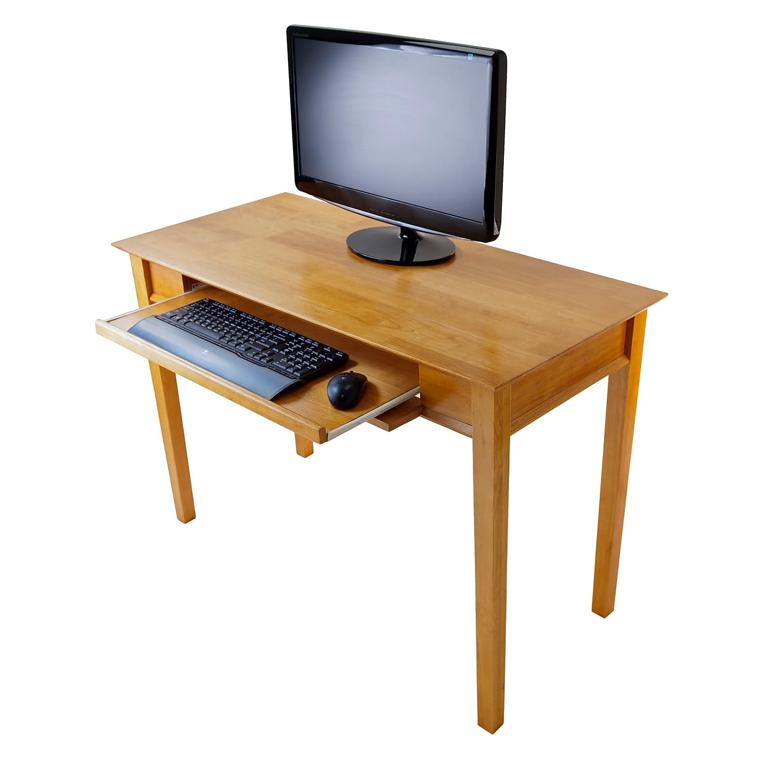 Winsome Wood Studio Home Office Desk in Honey Finish - Perfect for Small Spaces, Remote Work & Study