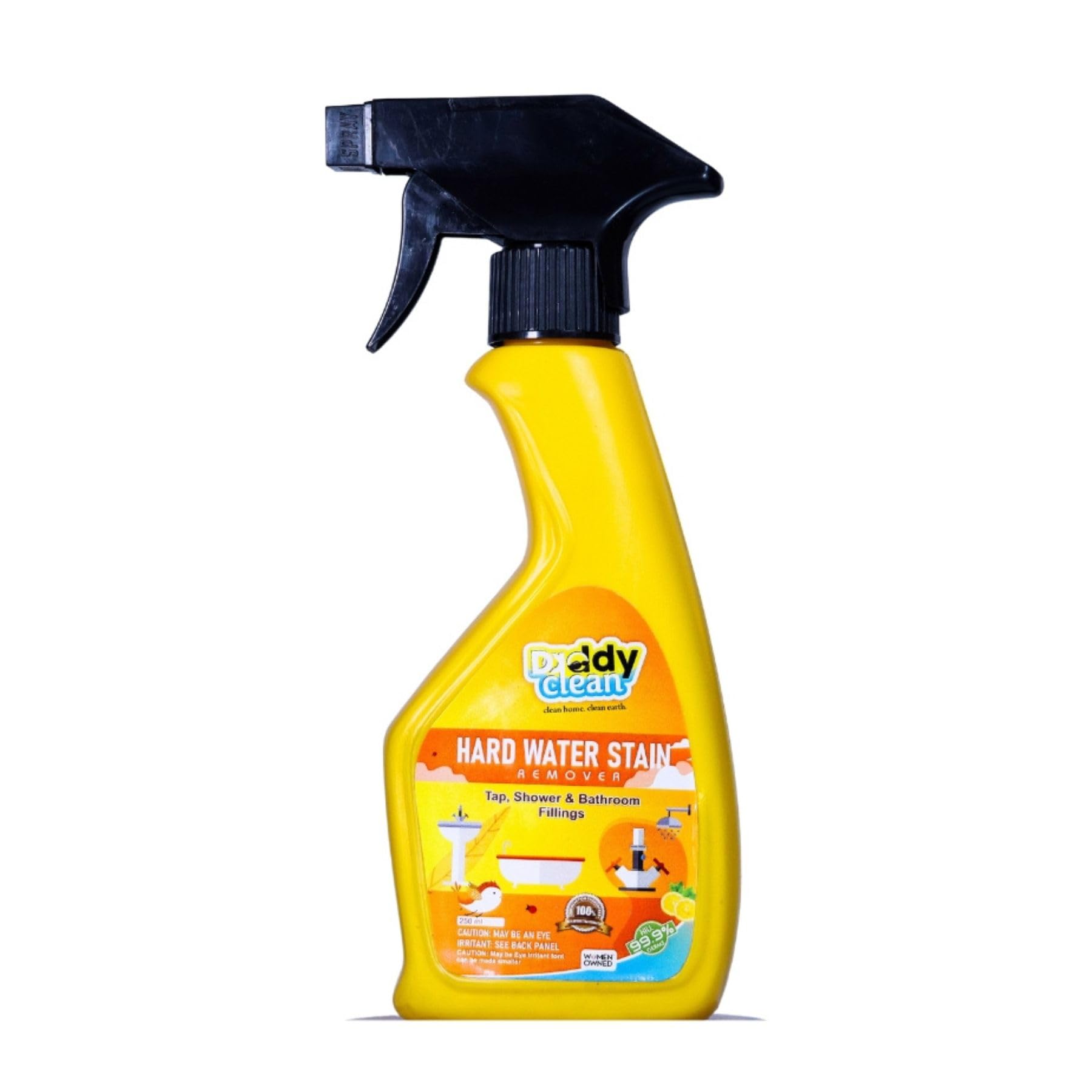 DaddyClean Multipurpose Hard Water Stain Remover & Lime Scale Cleaner - 250ML | Kitchen, Bathroom, Sink, Faucet & Shower Cleaner Spray | Removes Stains, Limescale & Soap Scum for Sparkling Surfaces