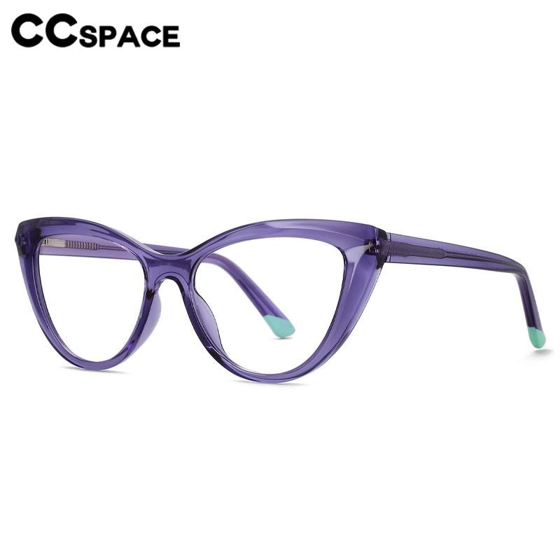 CCspace Unisex Full Rim Square Cat Eye PC Eyeglasses 56638 - Stylish & Durable Eyewear for Men & Women | Perfect for Reading, Work & Fashion Accessories