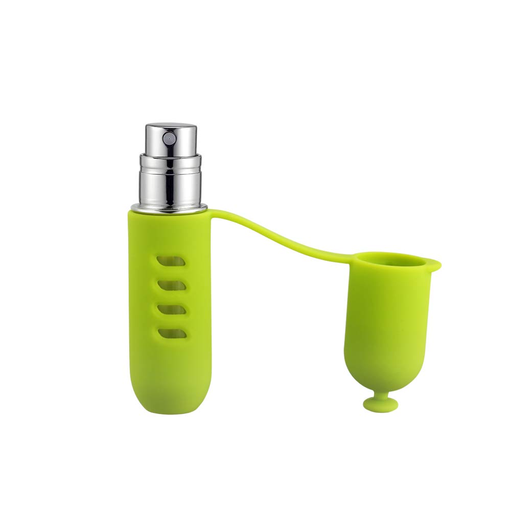 Yeejok 5ml Refillable Travel Perfume Atomizer - TSA Approved Mini Cologne Spray Bottle for Men & Women | Portable Pocket-Size Perfume Container for Gym, Office & Vacation (Green)