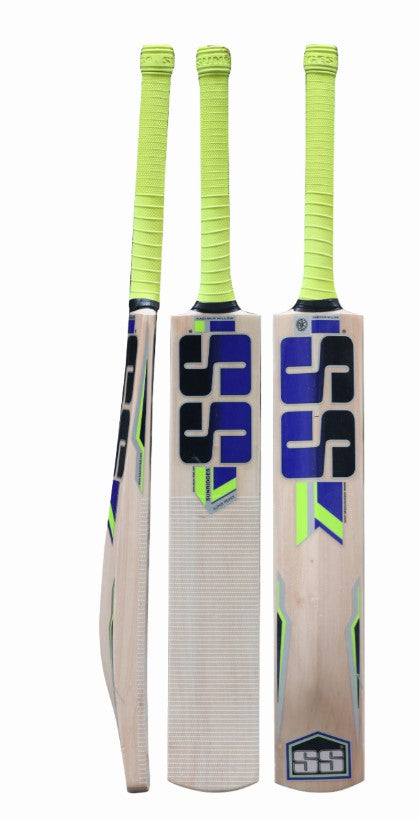 Premium Kashmir Willow Leather Ball Cricket Bat - SS Super Power Adult Size with Short Handle & Cover - Perfect for Practice, Matches, and Training Sessions