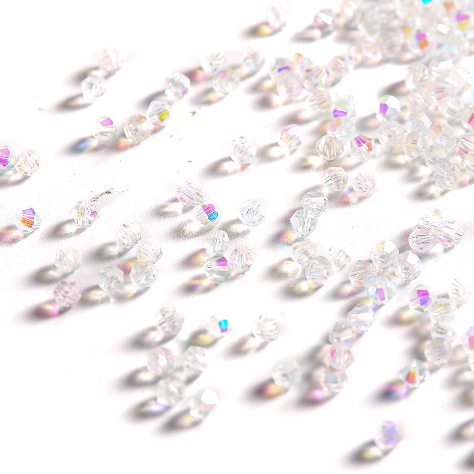 FZH Wholesale 1500PCS 4mm Bicone Crystal Glass Beads - Multifaceted Spacer Beads for DIY Jewelry Making, Bracelets, Necklaces & Craft Accessories | Perfect for Beading Projects, Gift Making & Home Decor