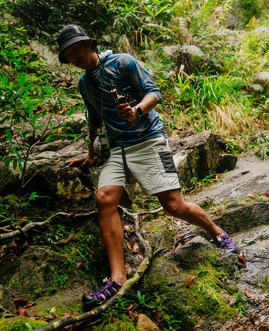 Men's Newport Retro Sandal x An Ko Rau - Comfortable Purple Casual Sandals for Walking & Beach | Summer Outdoor Footwear