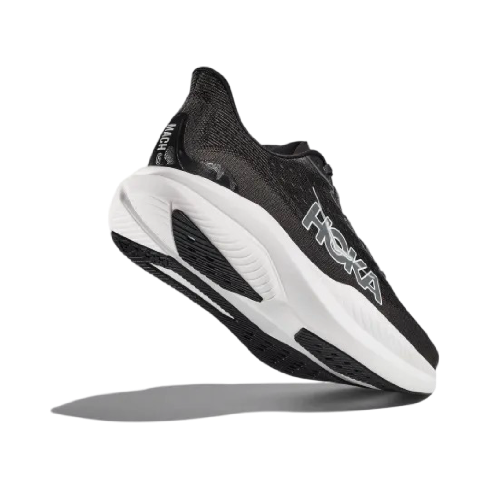 Hoka Mach 6 Running Shoes for Men - Black & White | Lightweight Performance Sneakers for Road Running & Training