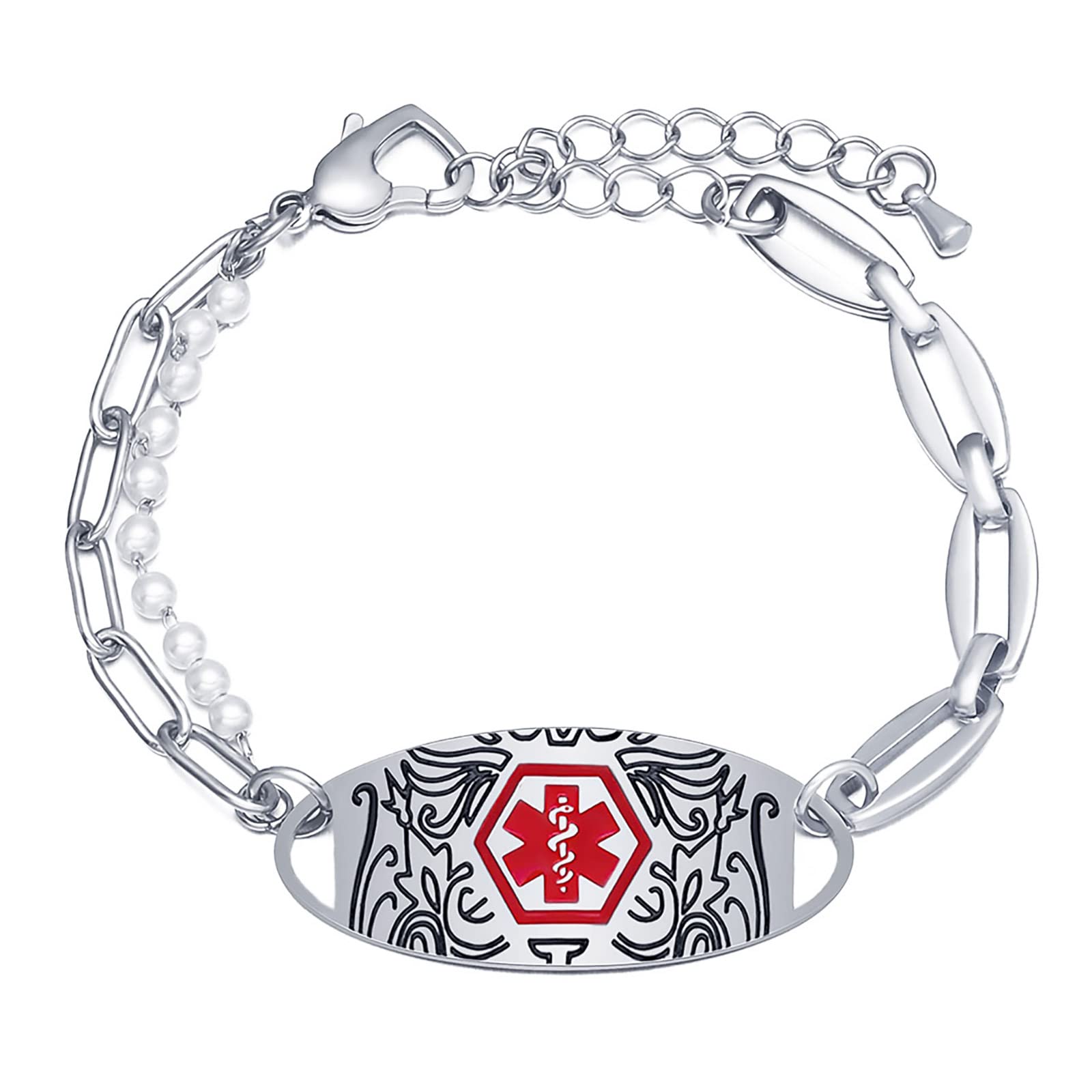 Personalized Medical Alert Bracelets for Women & Men - Stainless Steel Engravable Medical ID Bracelet | Adjustable, Waterproof | Ideal for Emergency Health Conditions, Allergies & Daily Wear